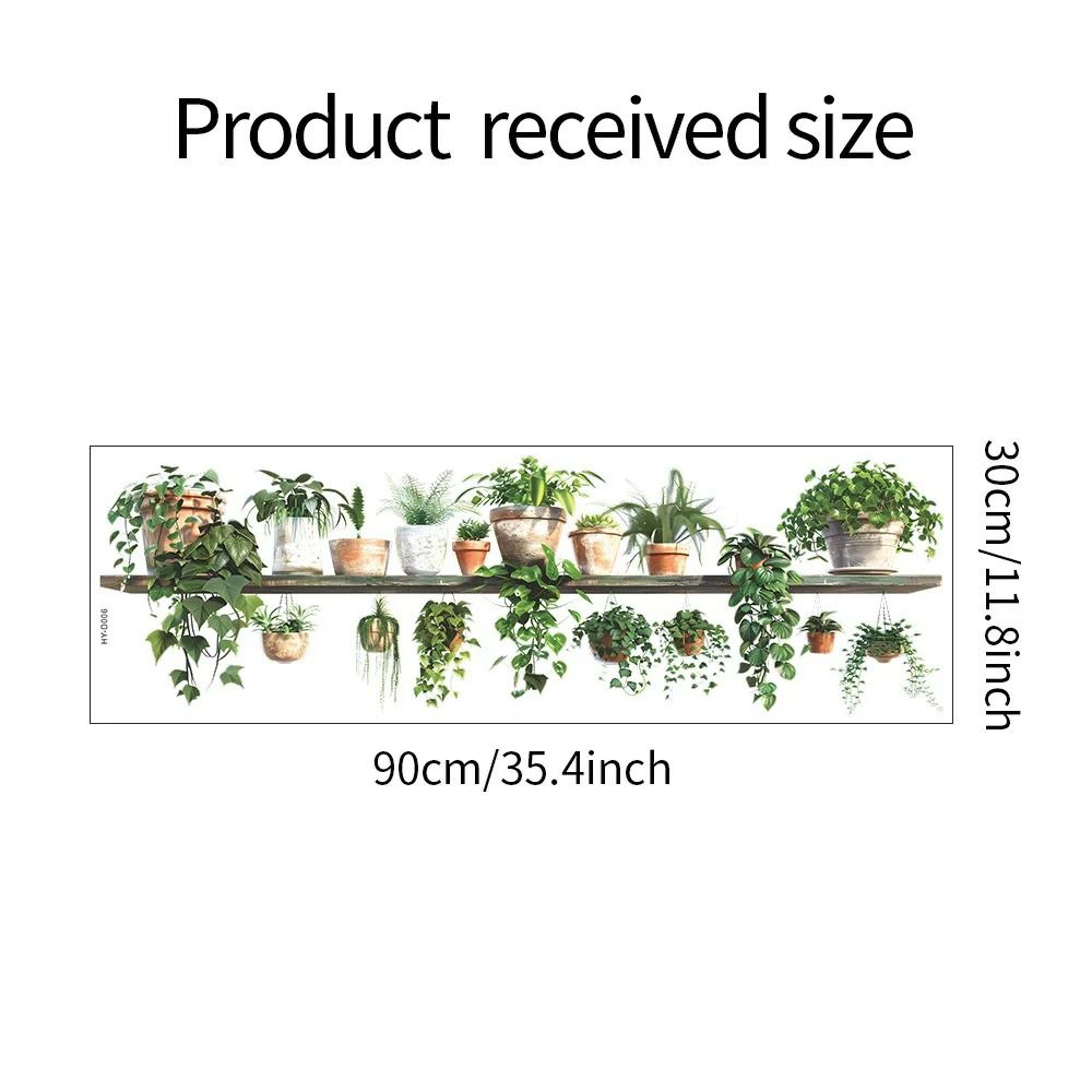 Cartoon Flower Shelf Removable Plant Wall Decals 3