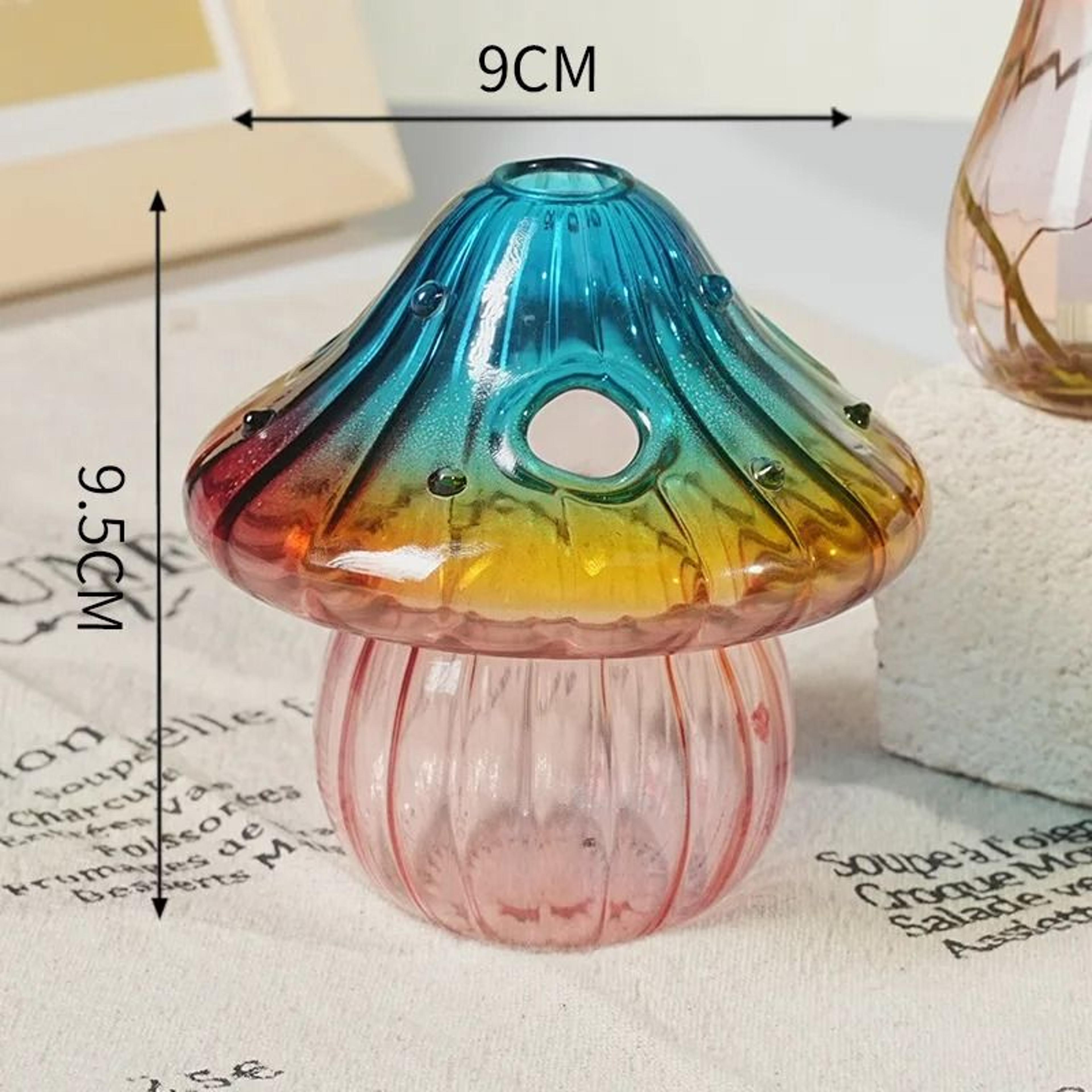 Colorful Mushroom Glass Vase For Flowers And Plant Cuttings 2