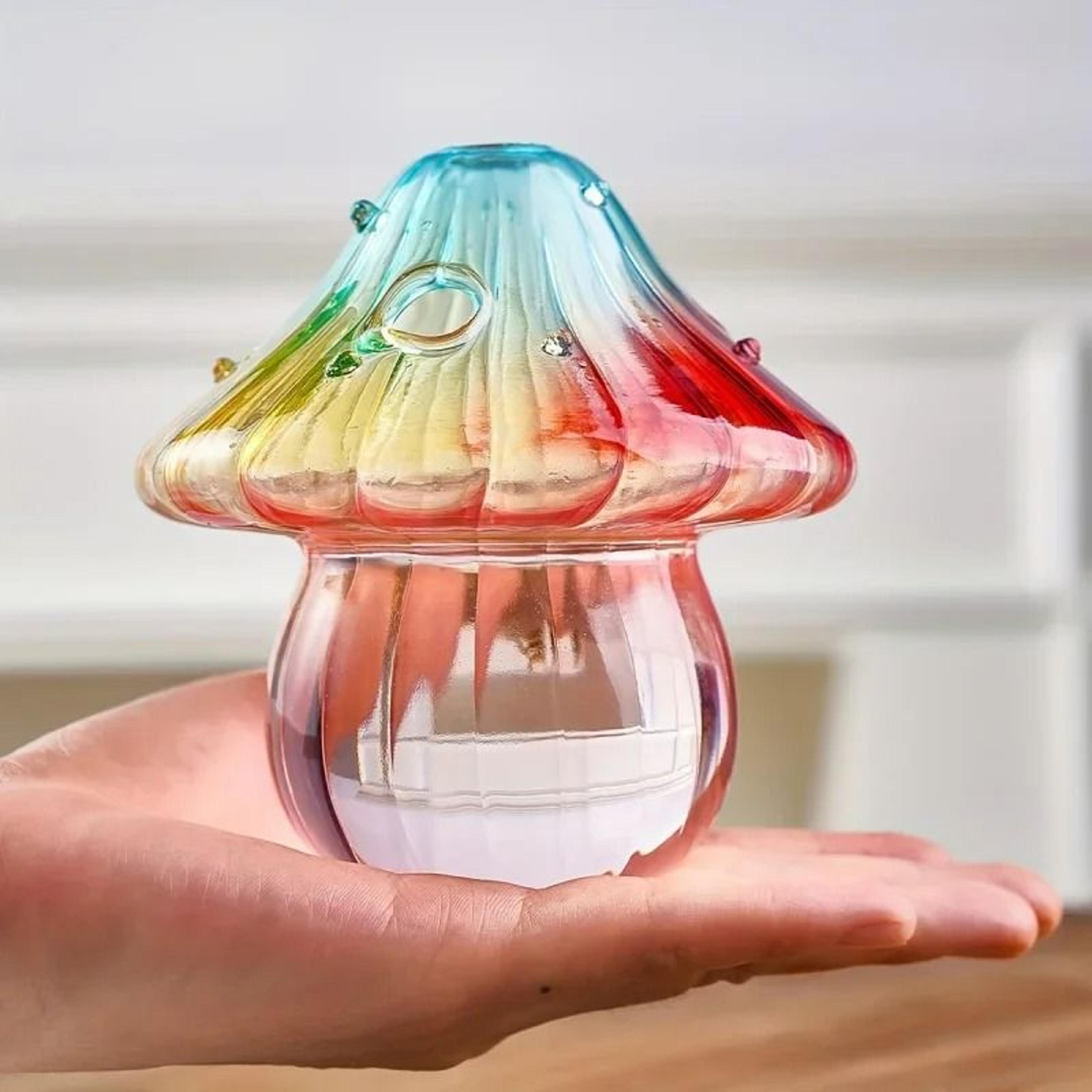 Colorful Mushroom Glass Vase For Flowers And Plant Cuttings 5