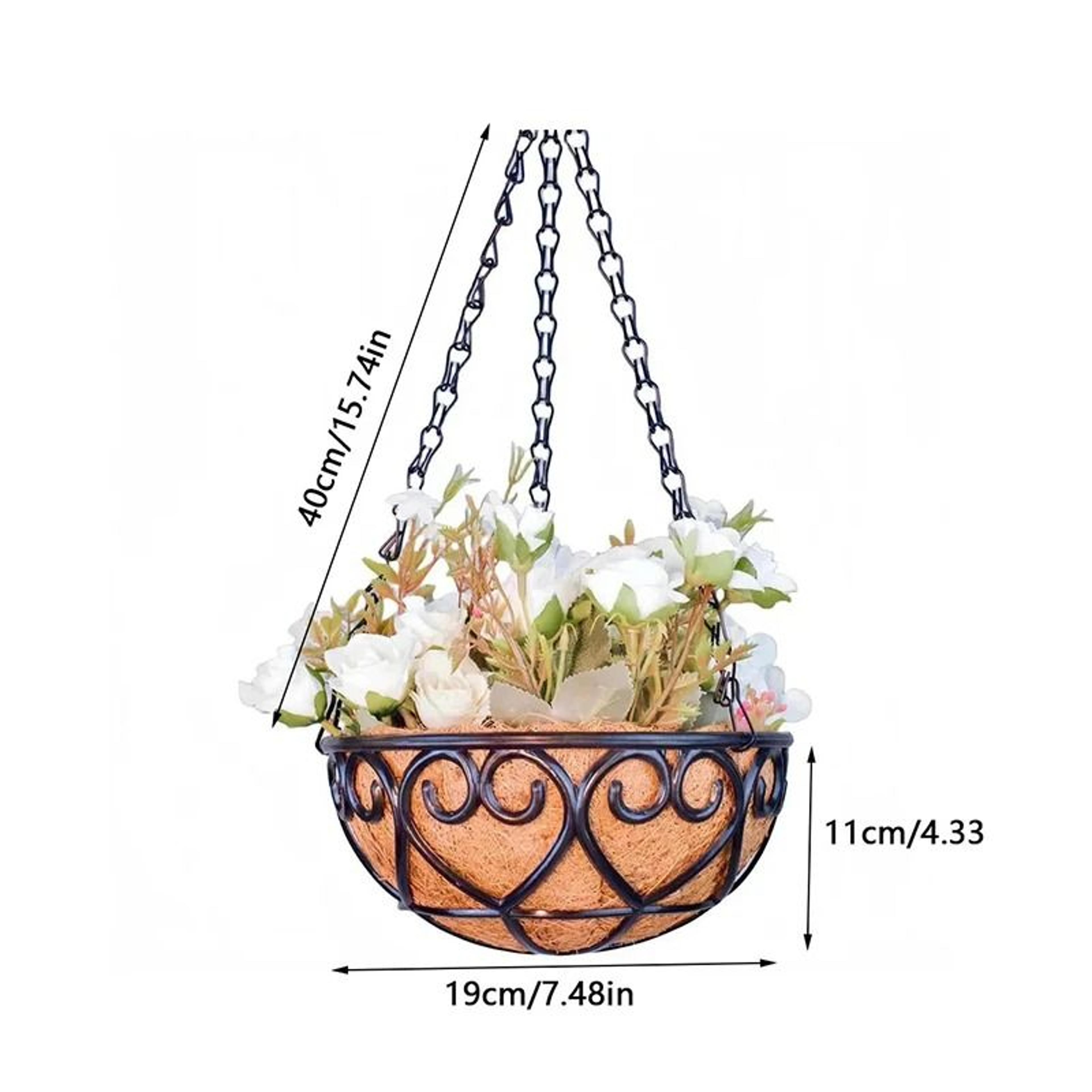 Coconut Style Hanging Planter Basket With Iron Chain 3