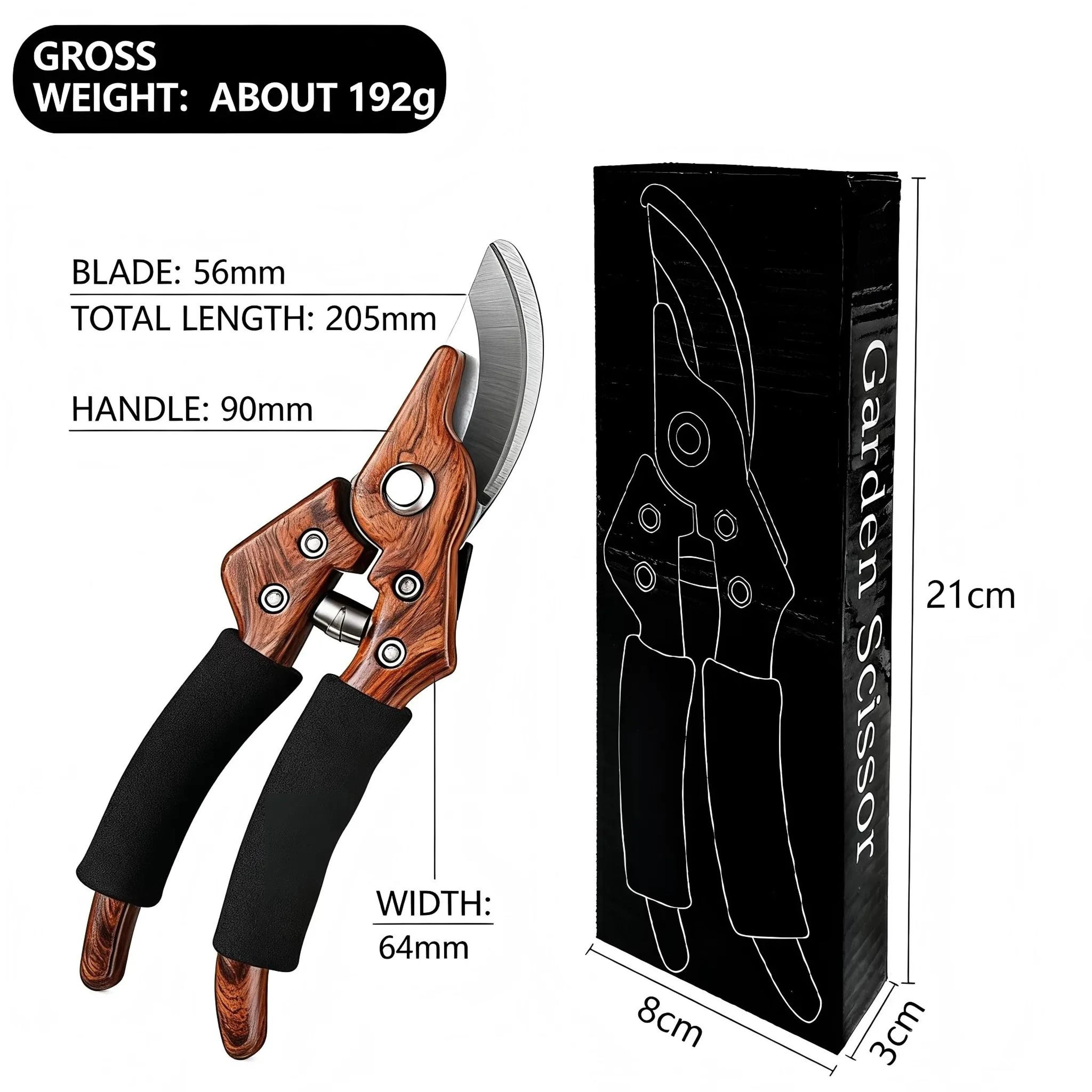 Heavy Duty Stainless Steel Pruning Shears With Non Slip Handle 1