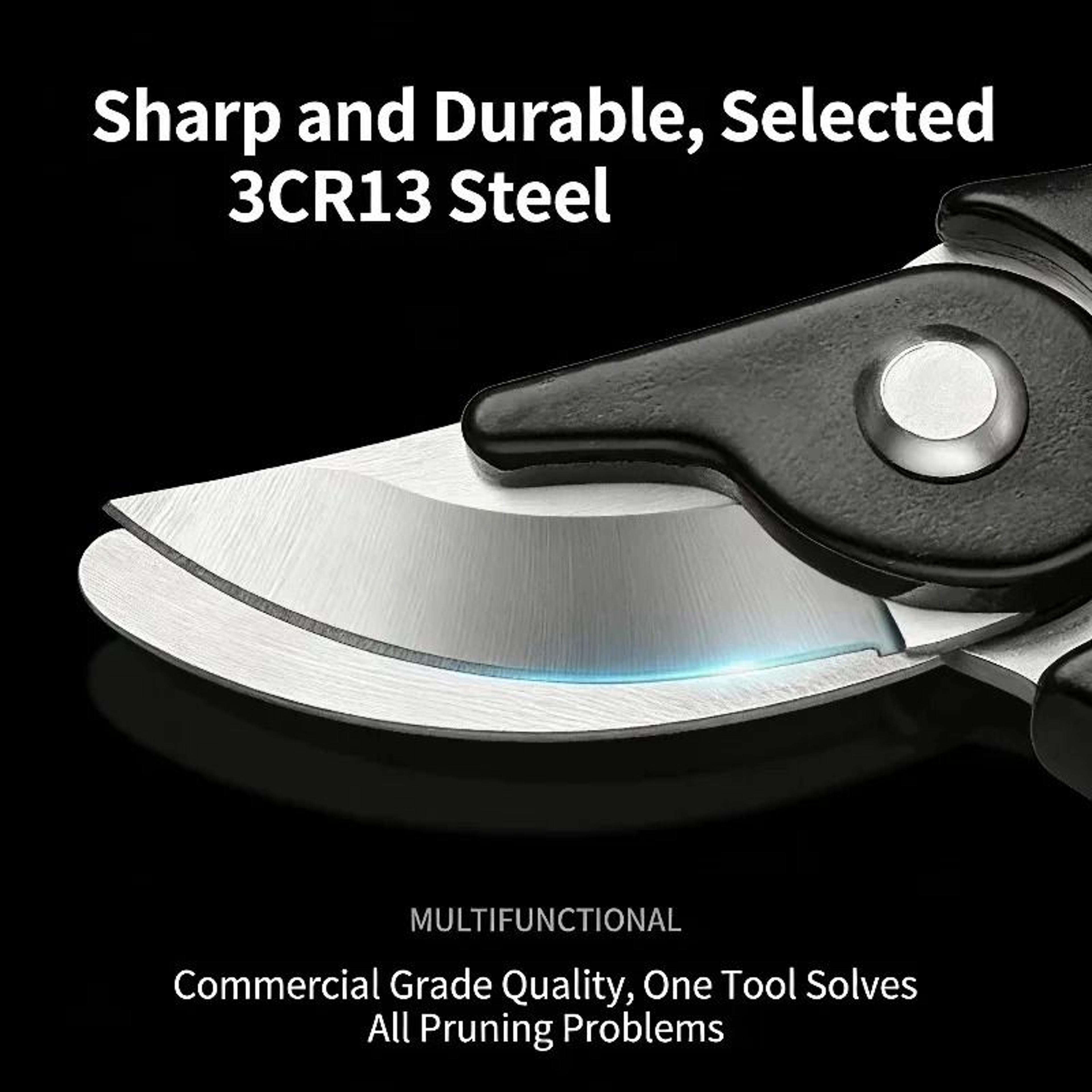 Heavy Duty Stainless Steel Pruning Shears With Non Slip Handle 6