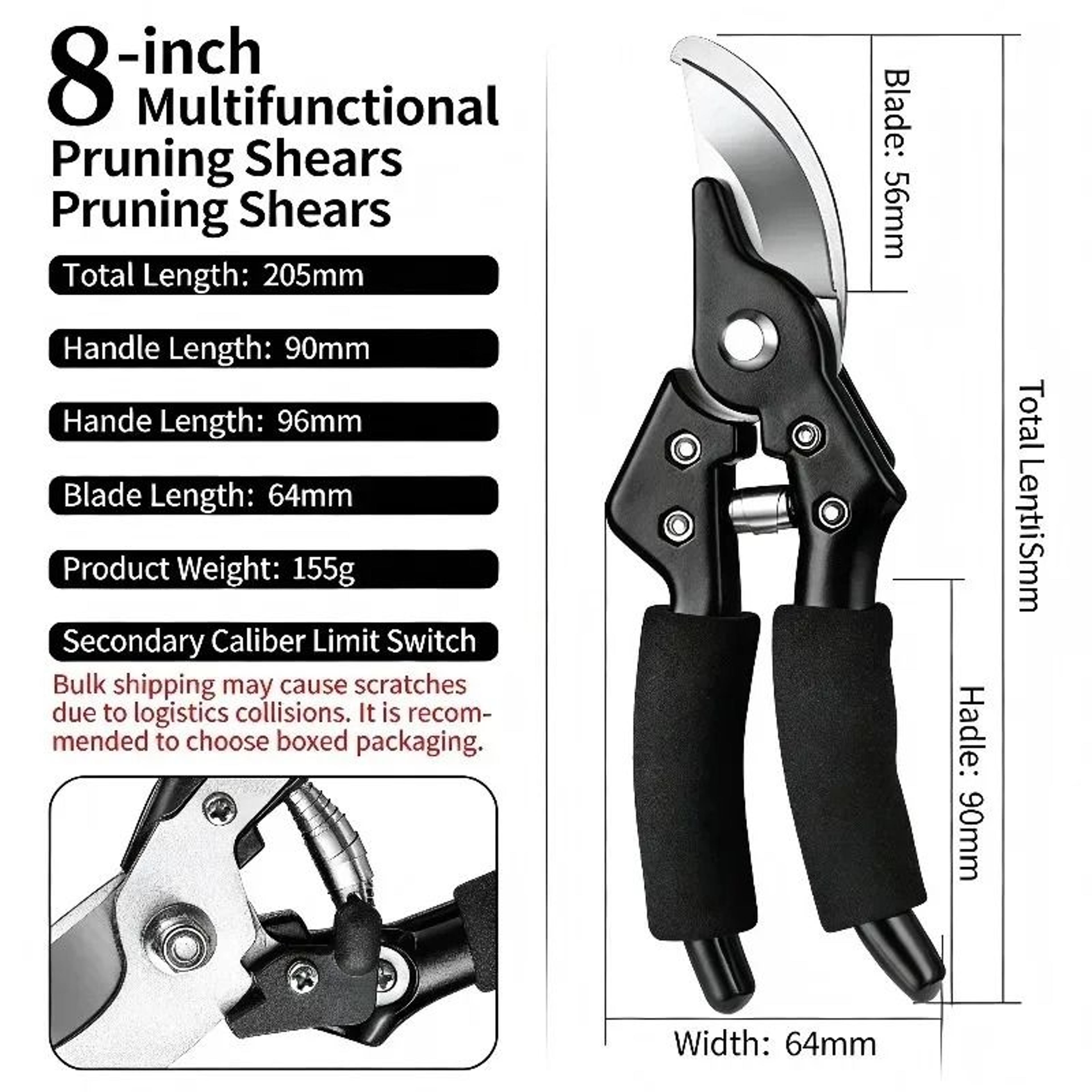 Heavy Duty Stainless Steel Pruning Shears With Non Slip Handle 3