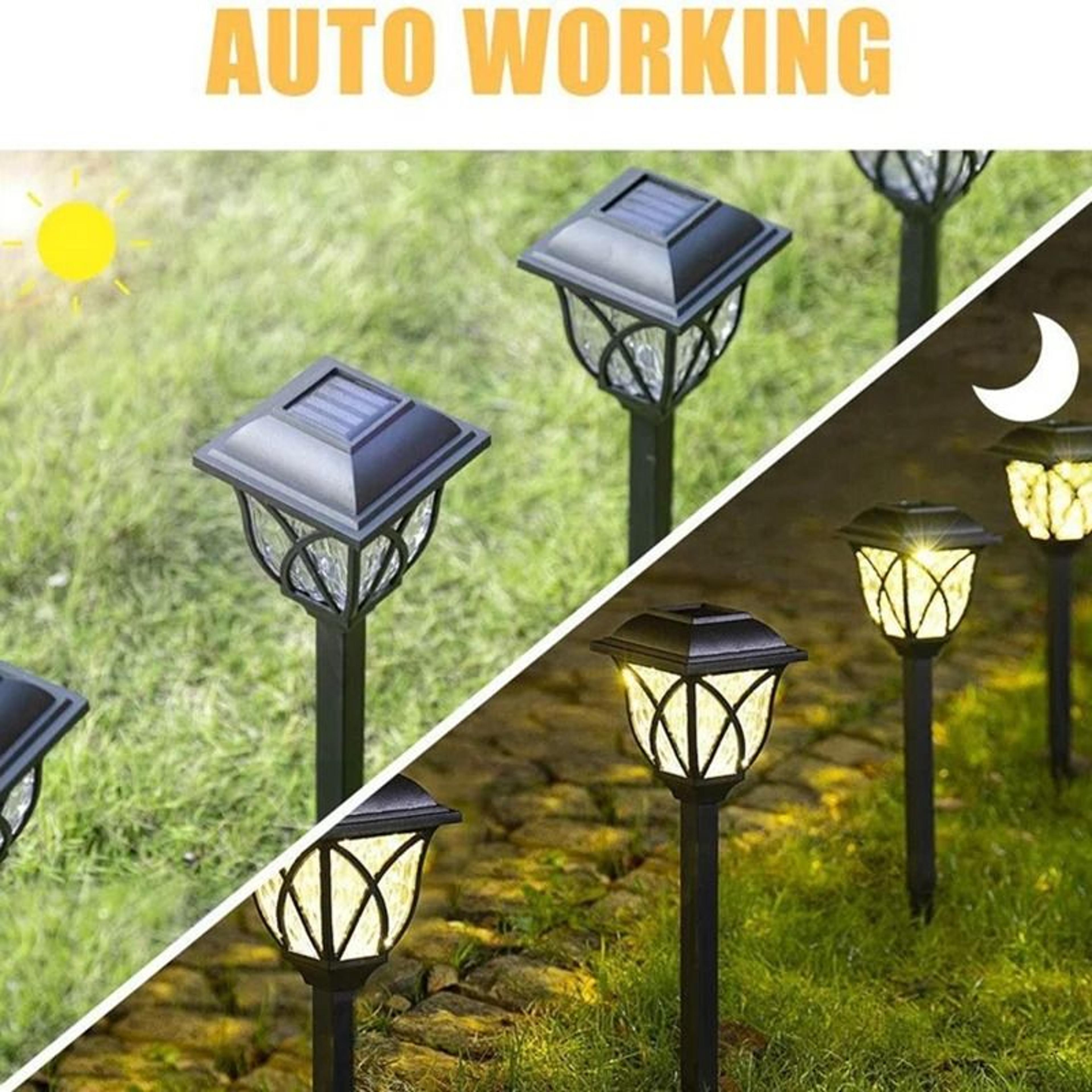 Retro Solar Pathway Lights With Warm Glow For Garden Walkway And Patio 3
