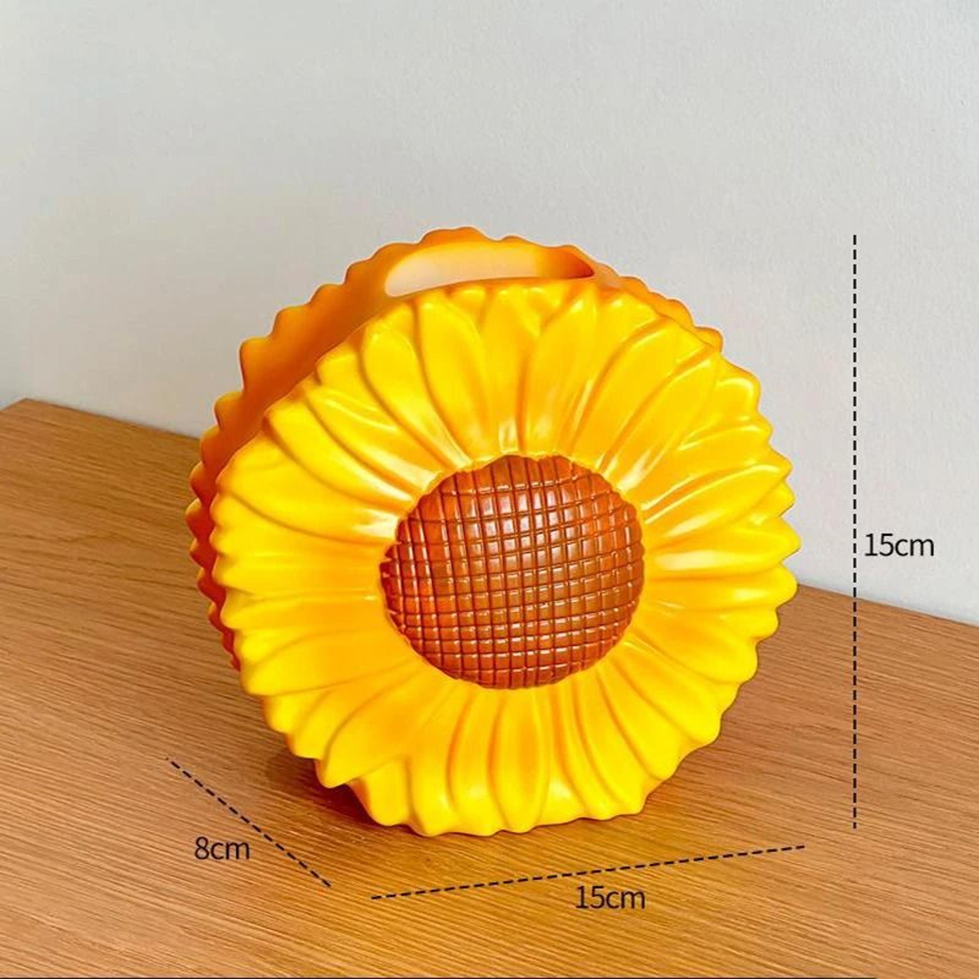 Handmade Sunflower Shaped Decorative Vase For Cheerful Tabletop Flower Arrangements 1