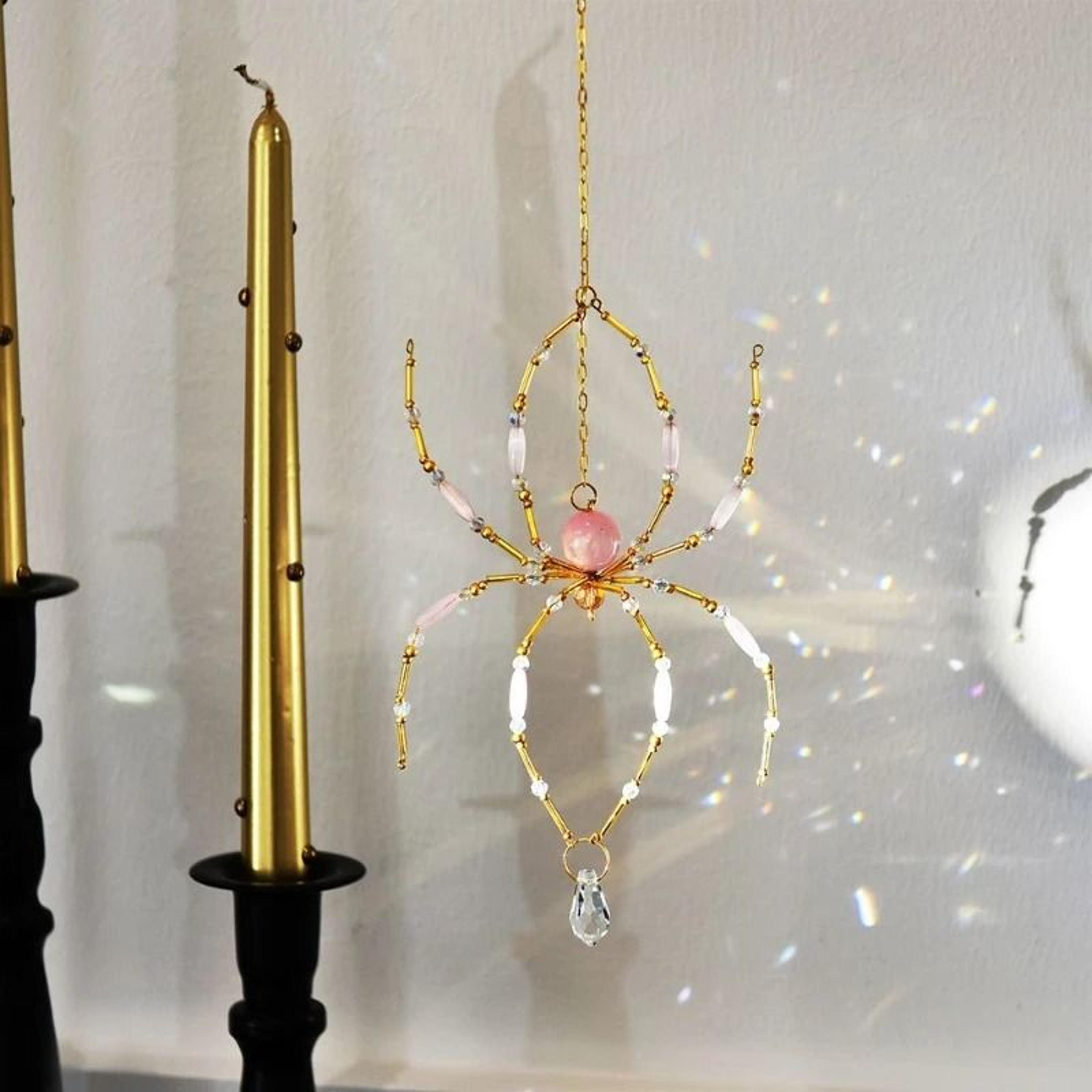 Handwoven Spider Crystal Suncatcher For Rainbow Window Garden And Patio Decor 2
