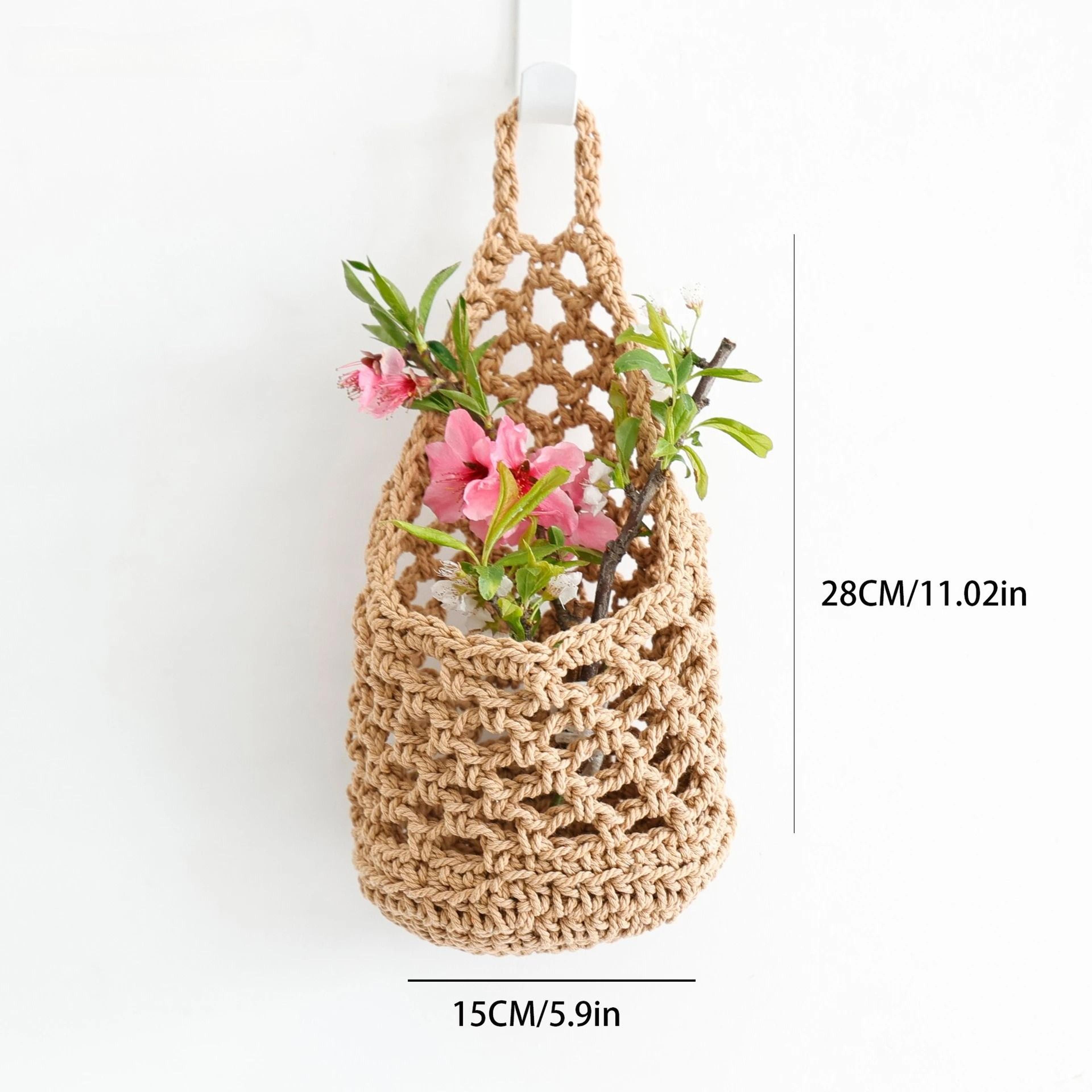 Boho Macrame Plant Hanger And Woven Hanging Storage Basket 2