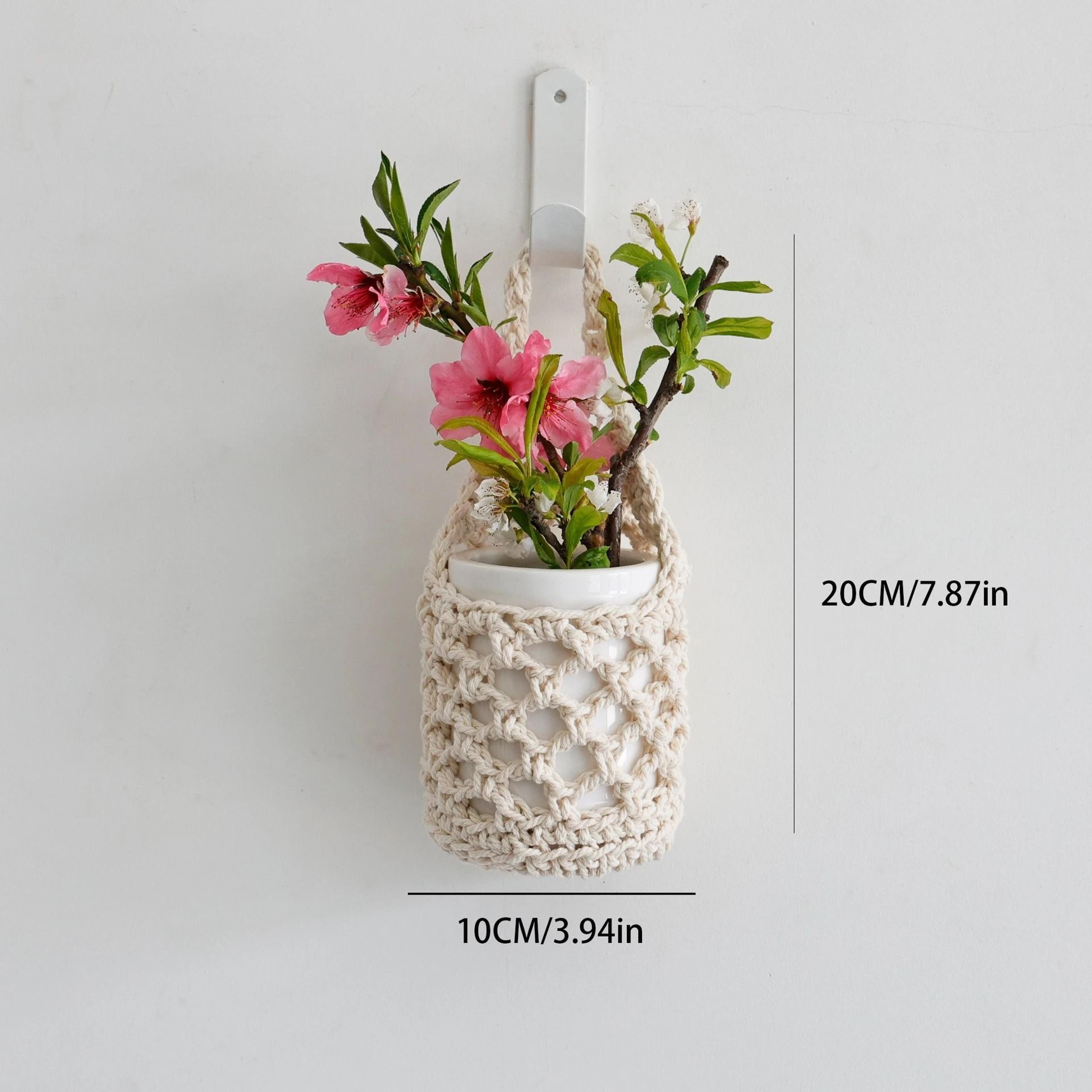Boho Macrame Plant Hanger And Woven Hanging Storage Basket 1