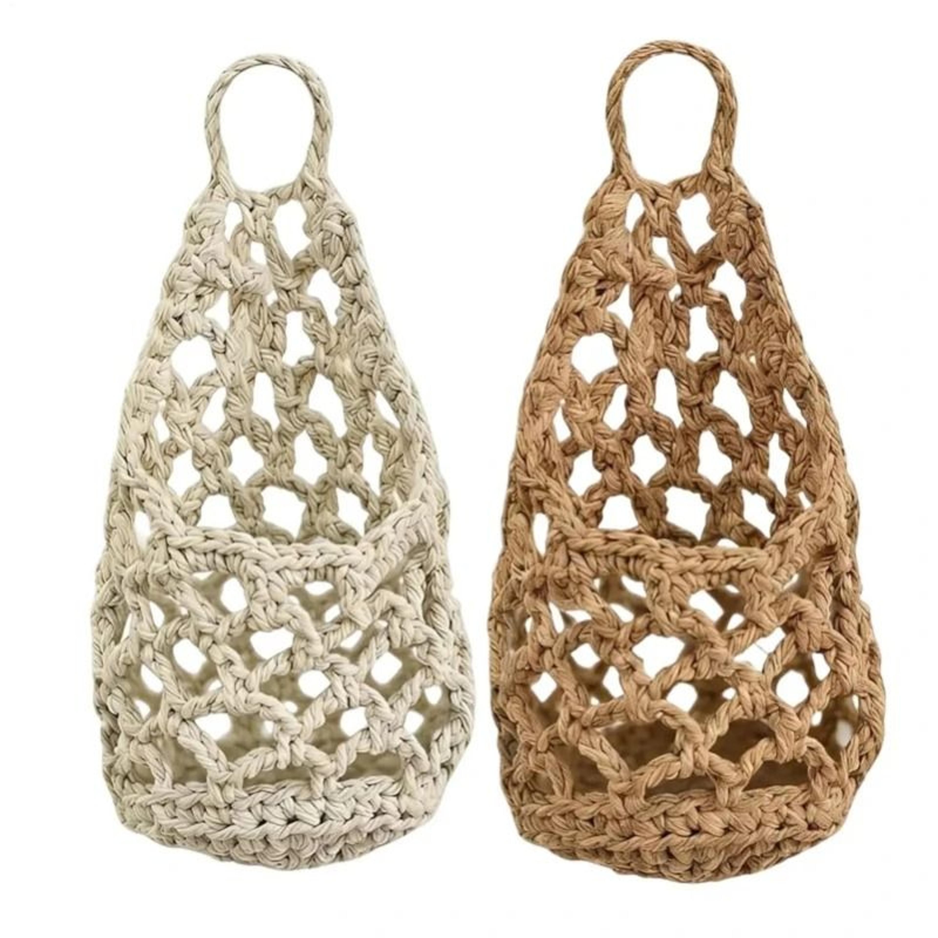 Boho Macrame Plant Hanger And Woven Hanging Storage Basket 4