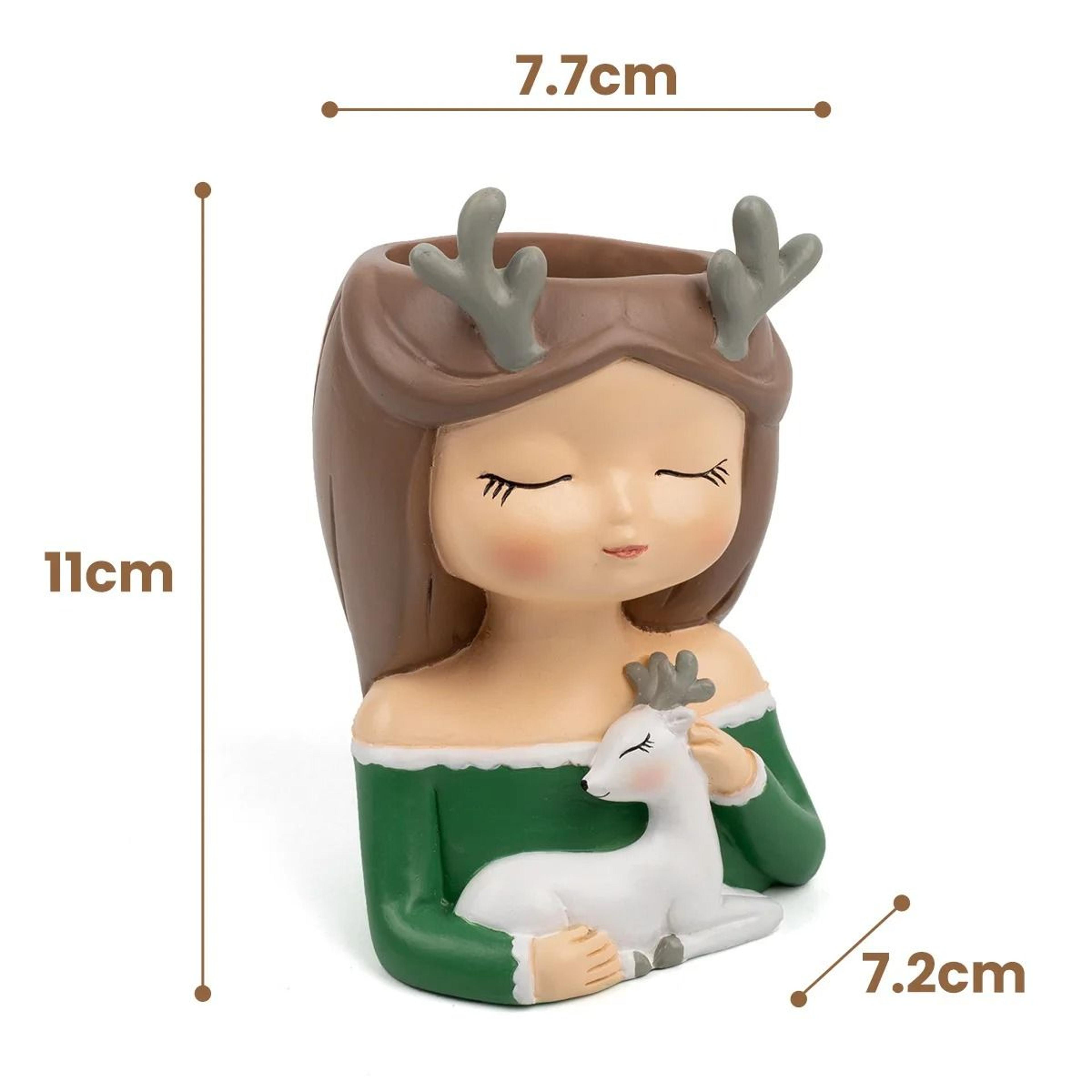 Cute Girl Portrait Succulent Planter 1