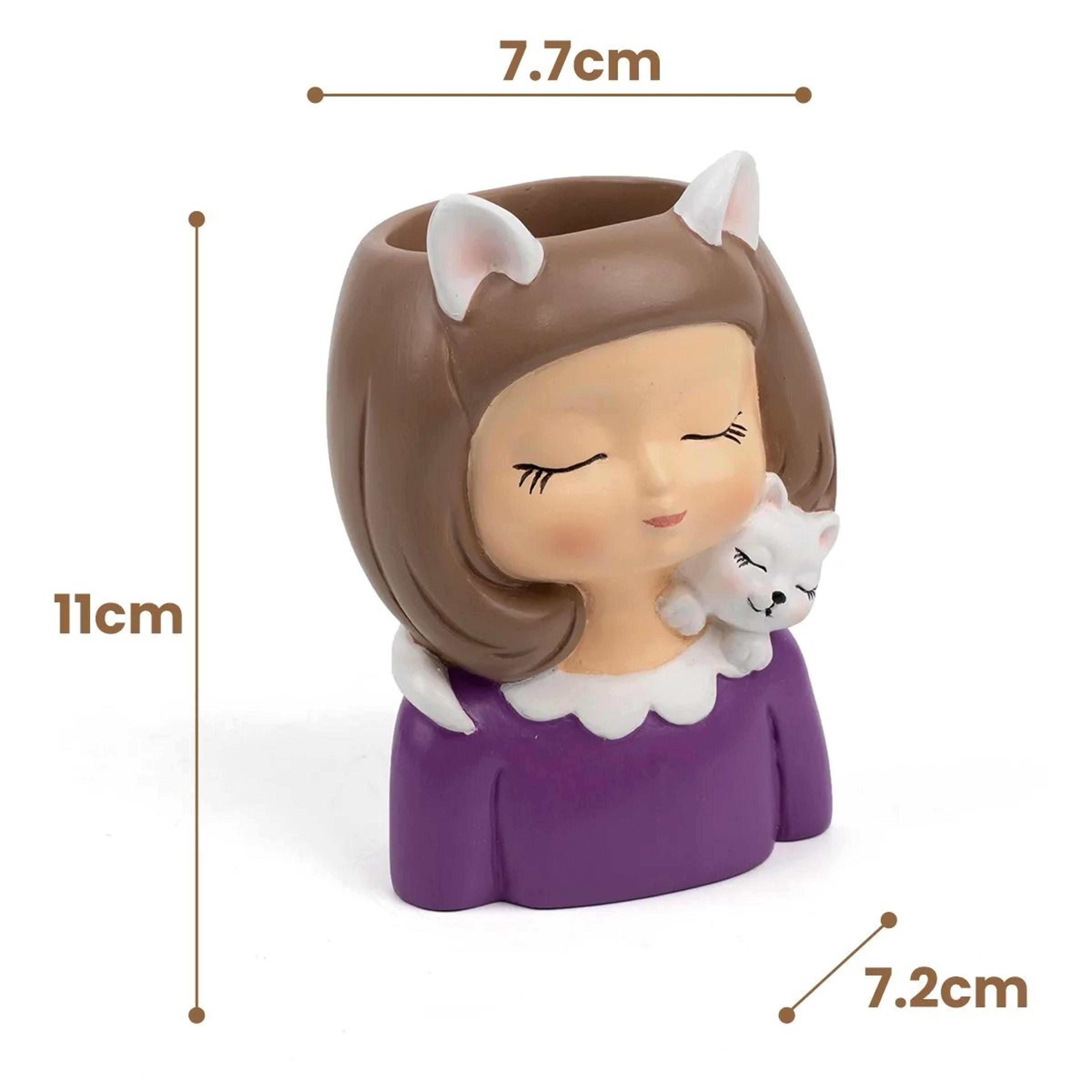 Cute Girl Portrait Succulent Planter 2