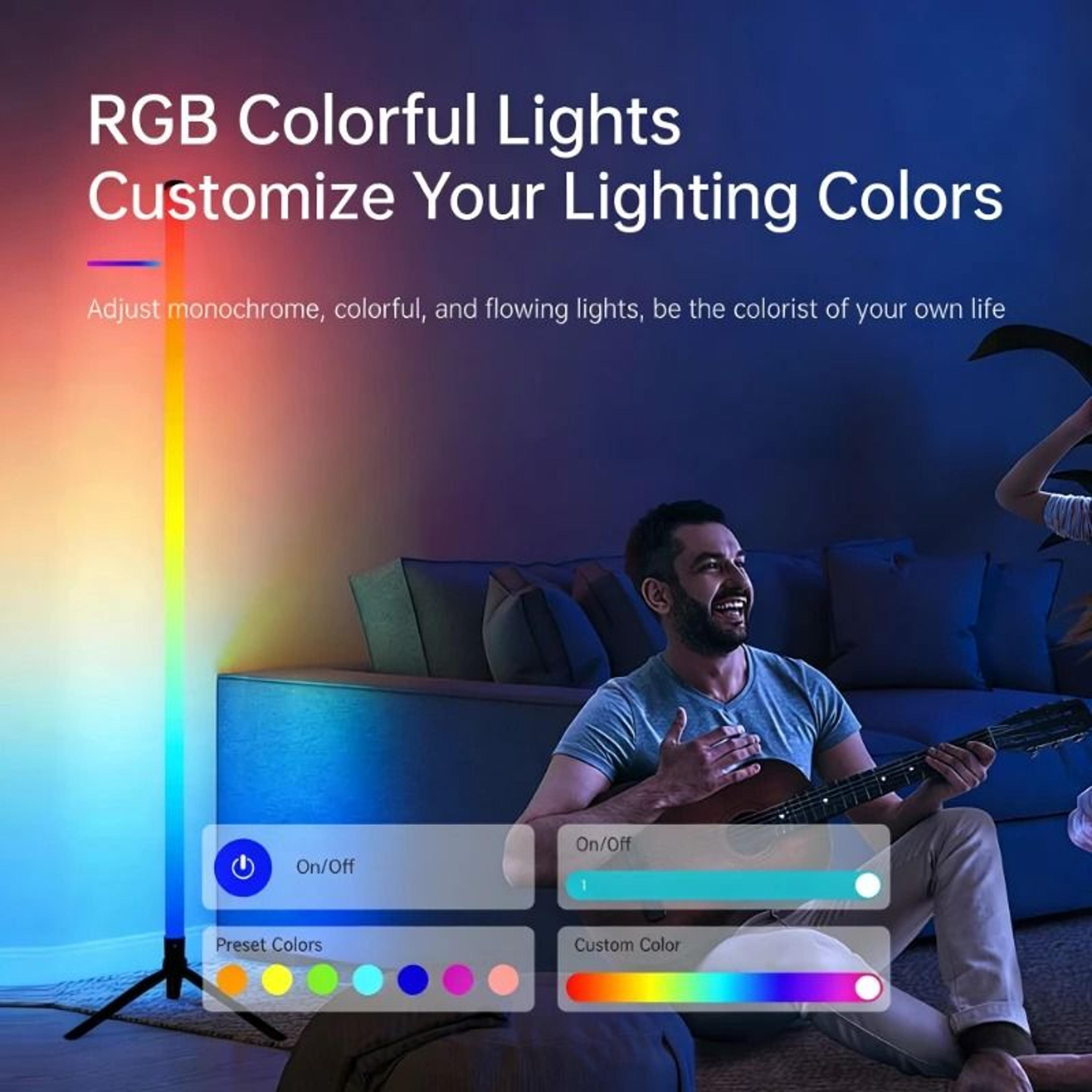 120CM Sound Reactive RGB Corner Floor Lamp 3