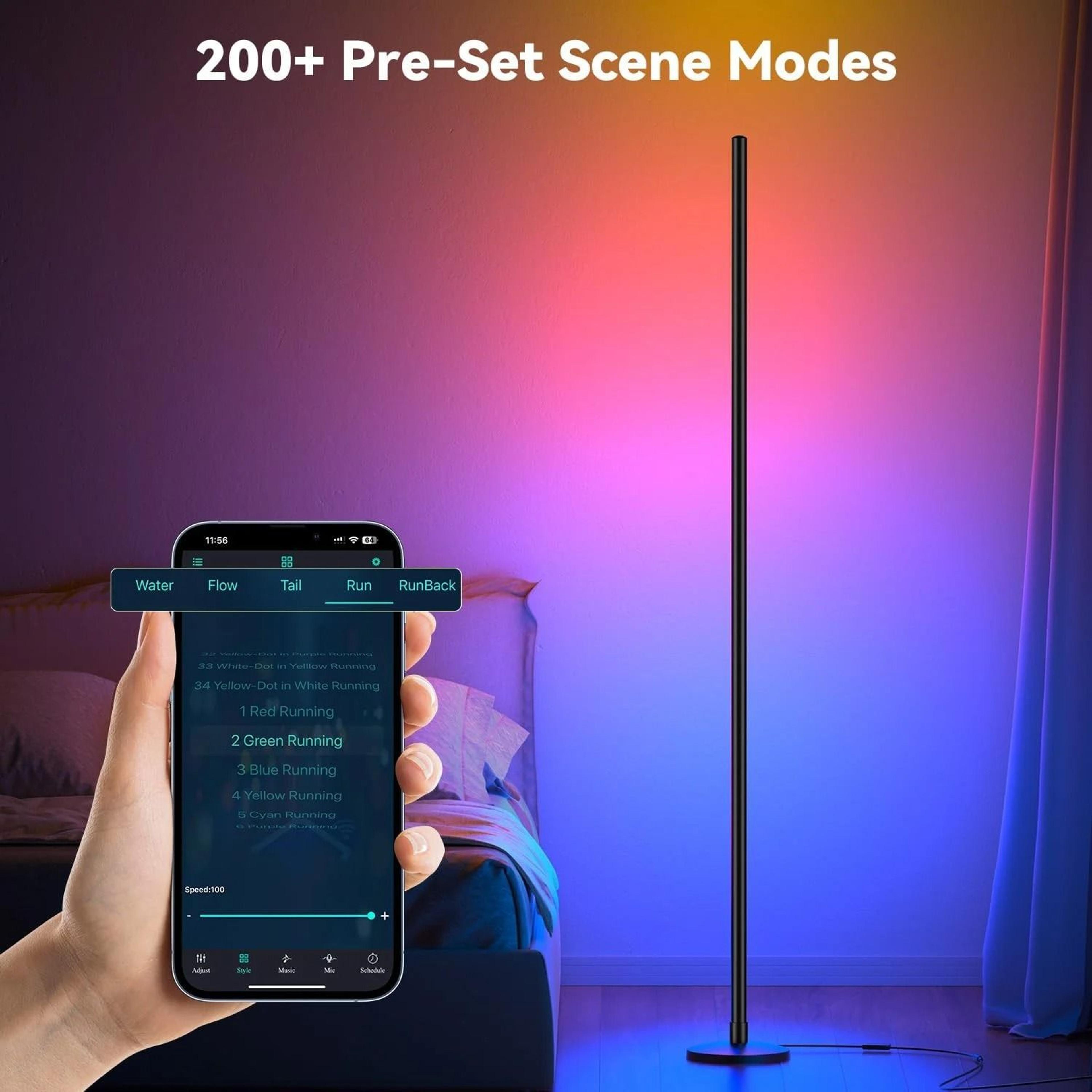 Smart RGBIC Corner Floor Lamp With App Control 2
