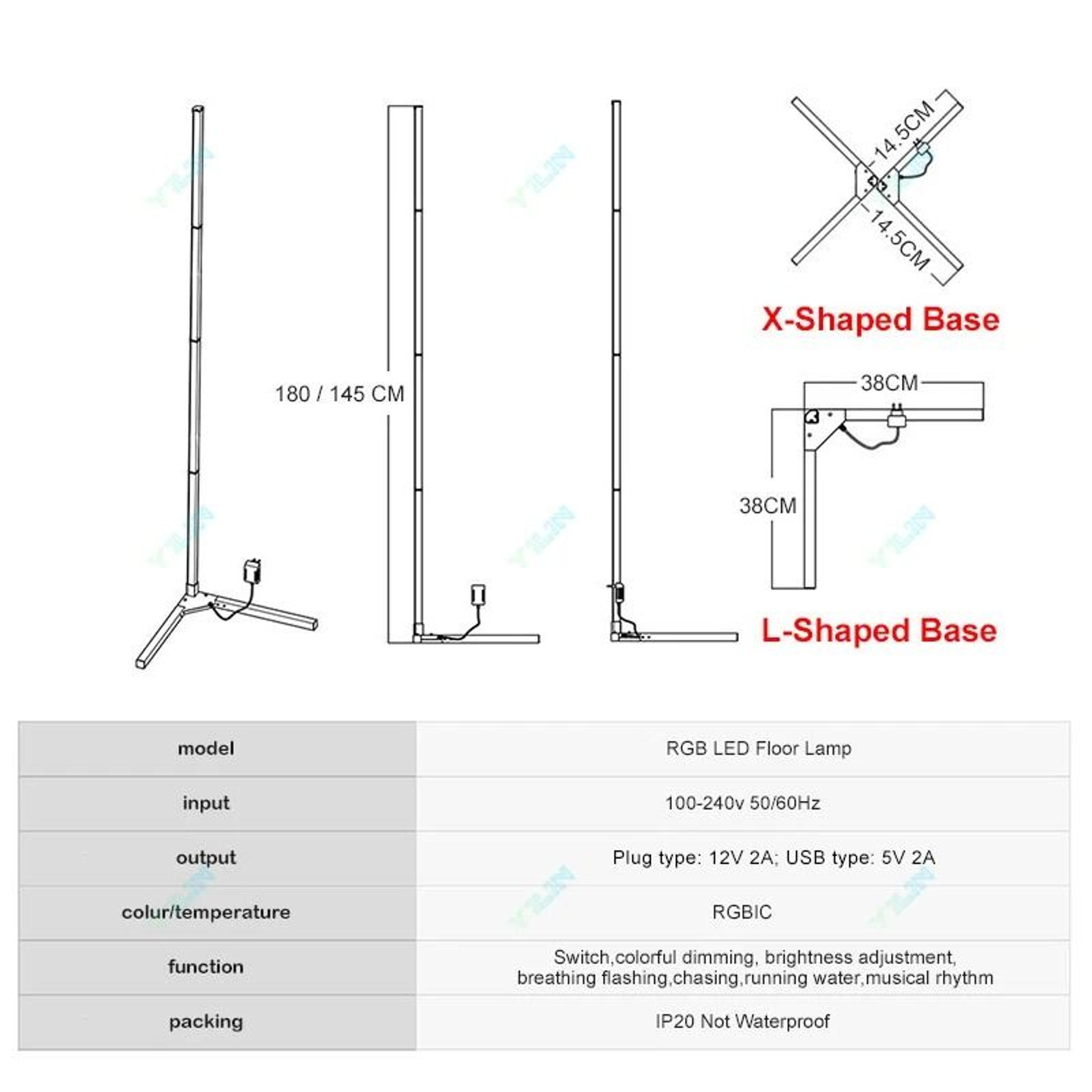 Smart RGBIC Floor Lamp With Tuya App Remote And Music Sync 6