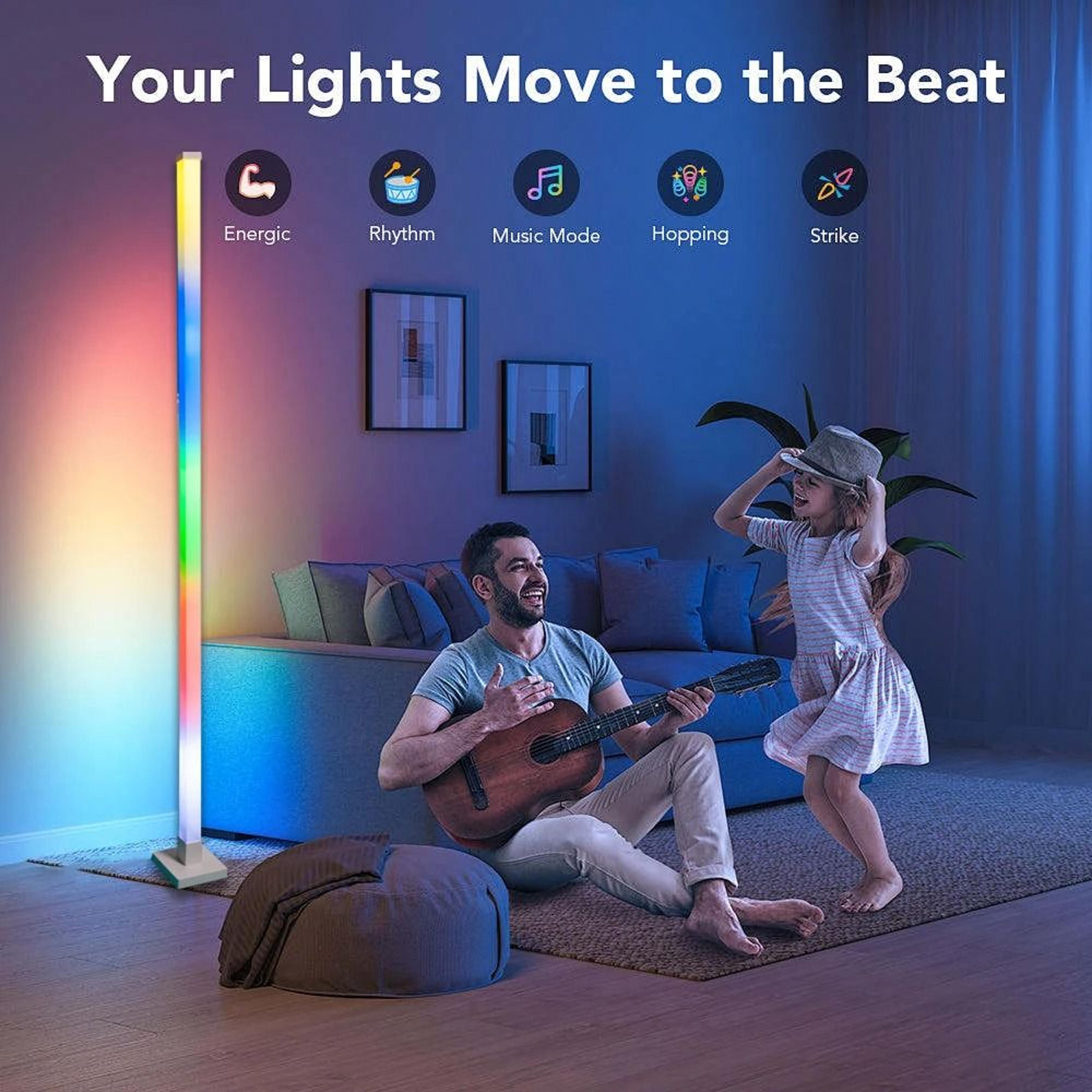 Wiscolor Smart RGB Corner Floor Lamp 4