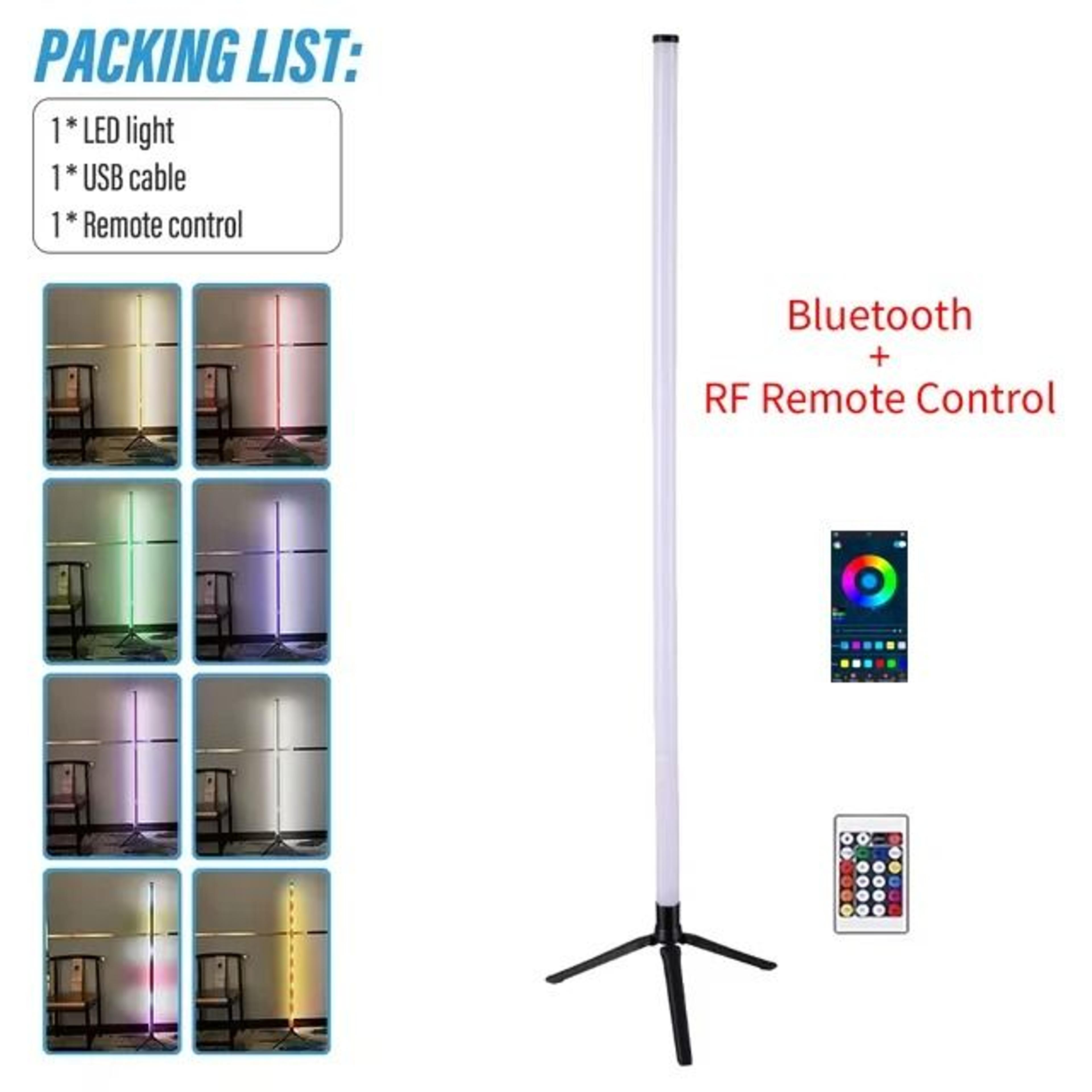 LumiTone Smart RGB Warm Cool White USB Corner Floor Lamp Lighting 2