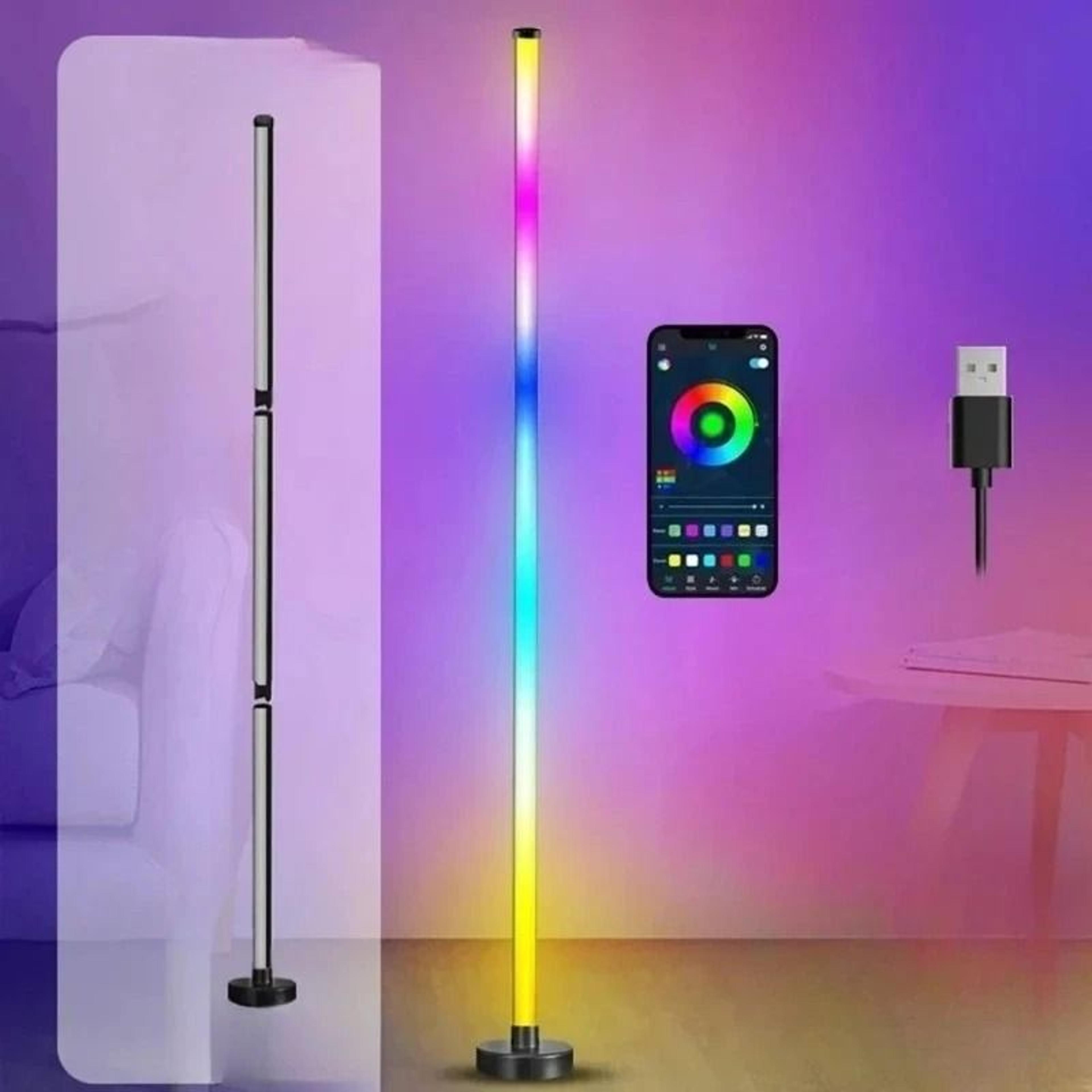 LumiBeat Smart RGB Corner Floor Lamp With Music Sync App Control 4