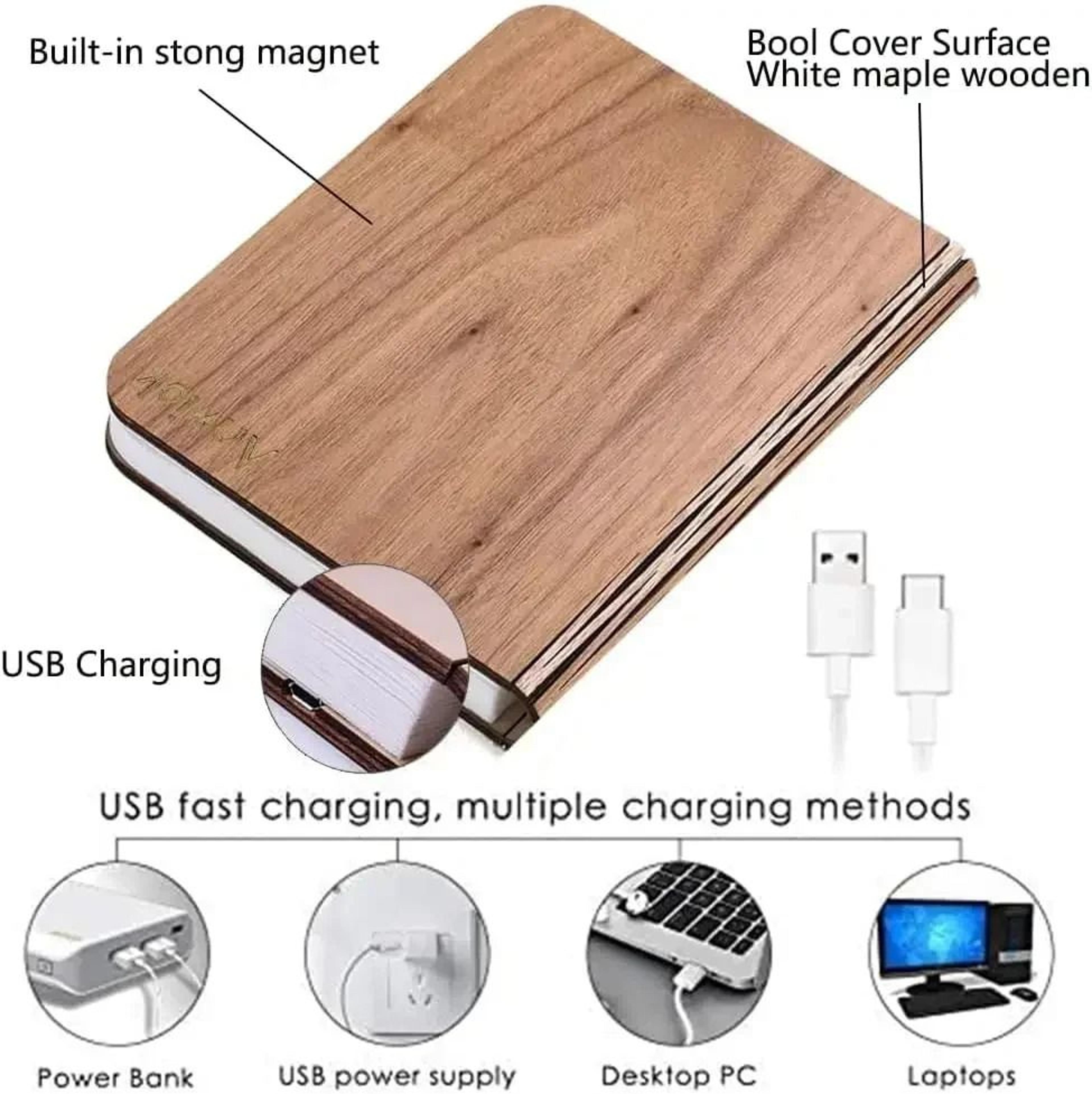 Rechargeable Foldable Book Lamp With Magnetic Design And Three Light Colors 9