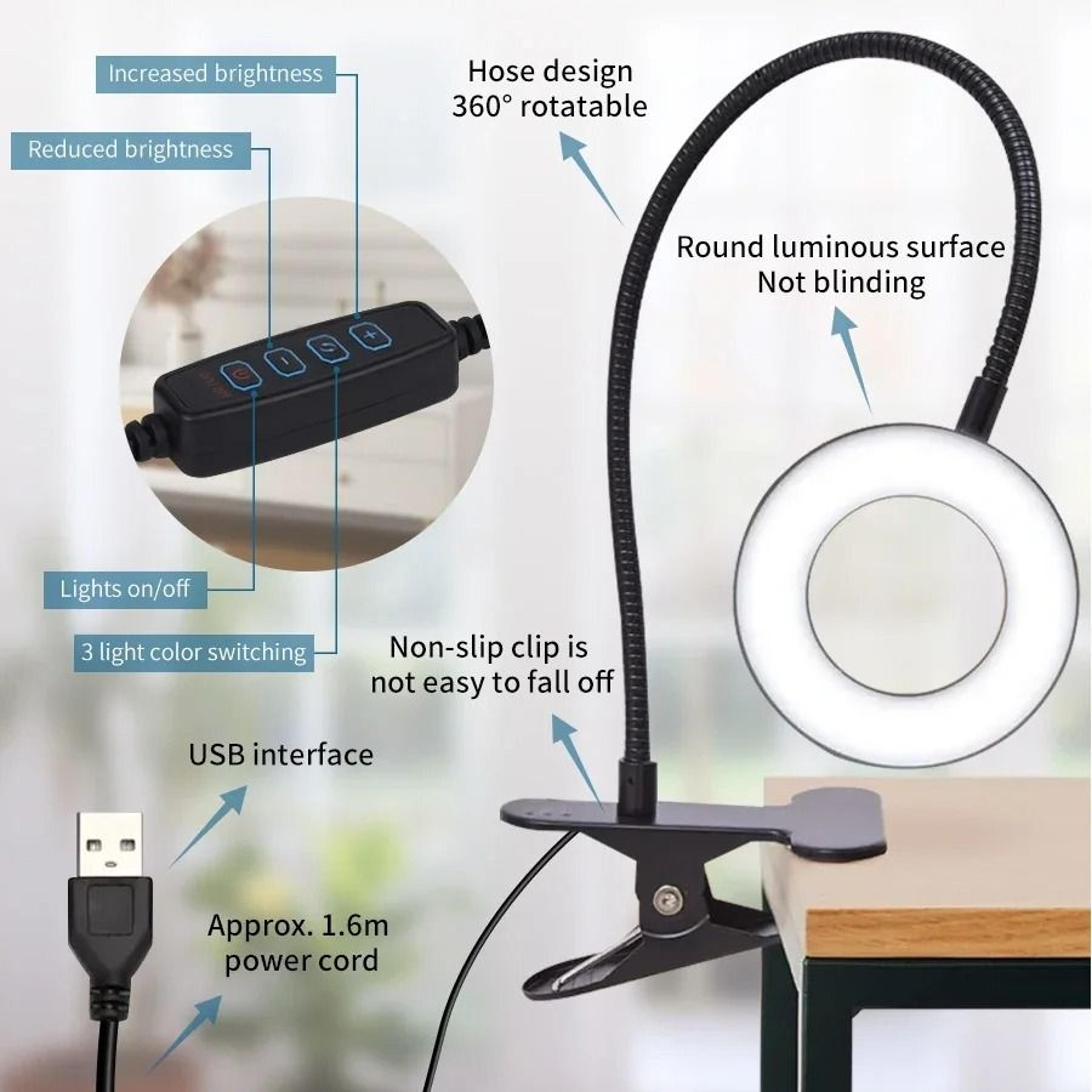 Rechargeable Clip On Gooseneck Desk Lamp For Reading And Plant Care 9