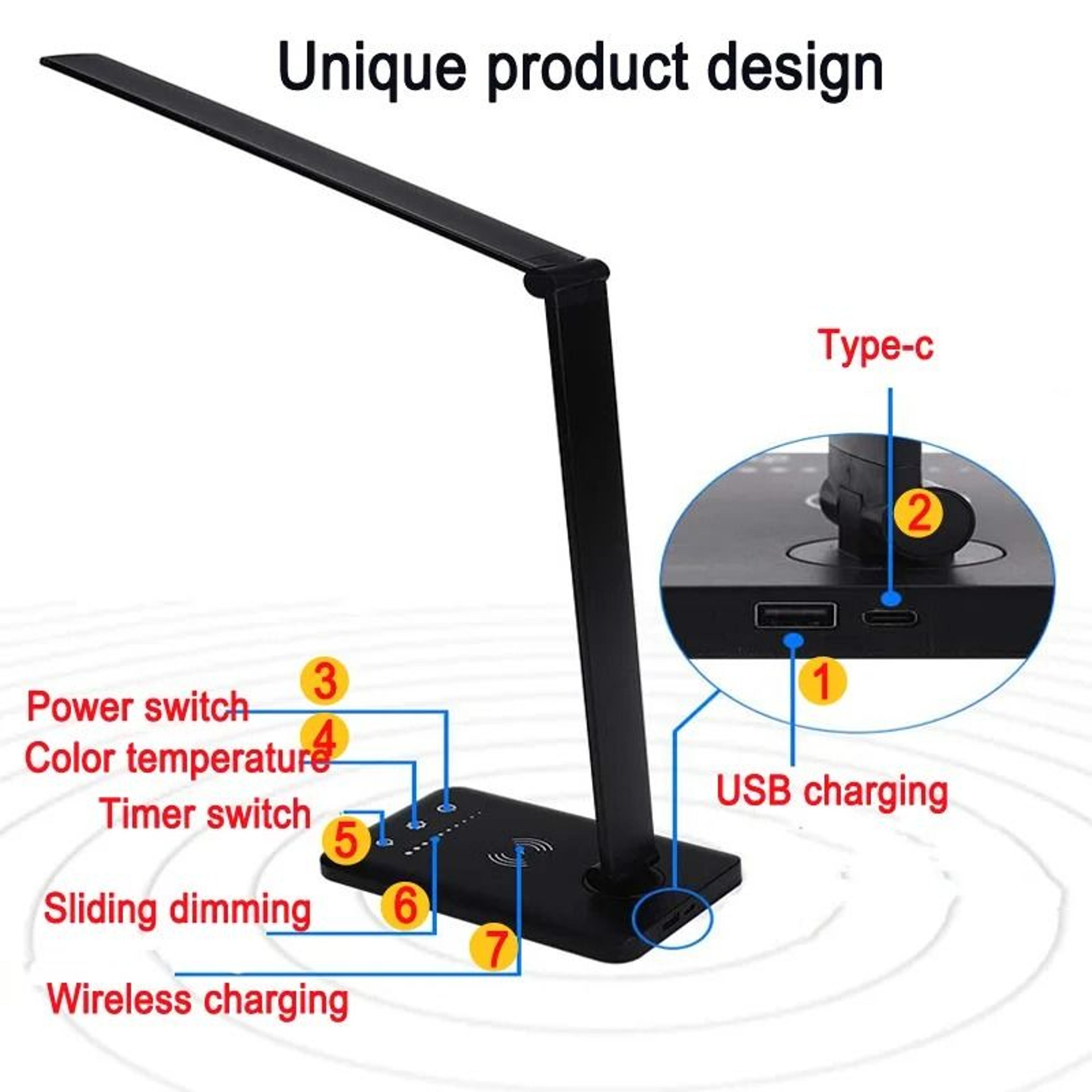 Rechargeable Folding Touch Desk Lamp For Portable Study Work And Reading 4