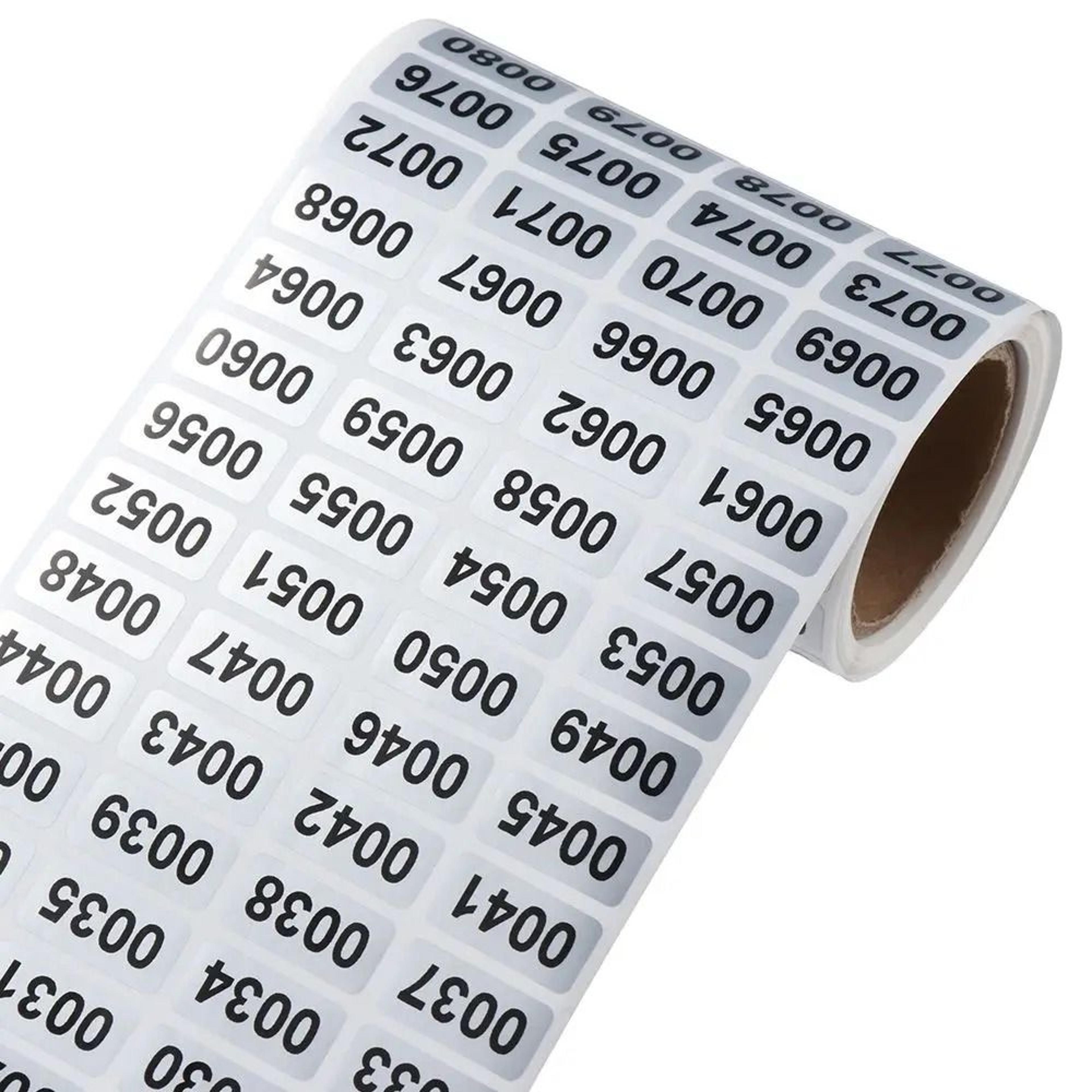 Two Thousand Consecutive Number Inventory Stickers For Organized Asset Tracking 2