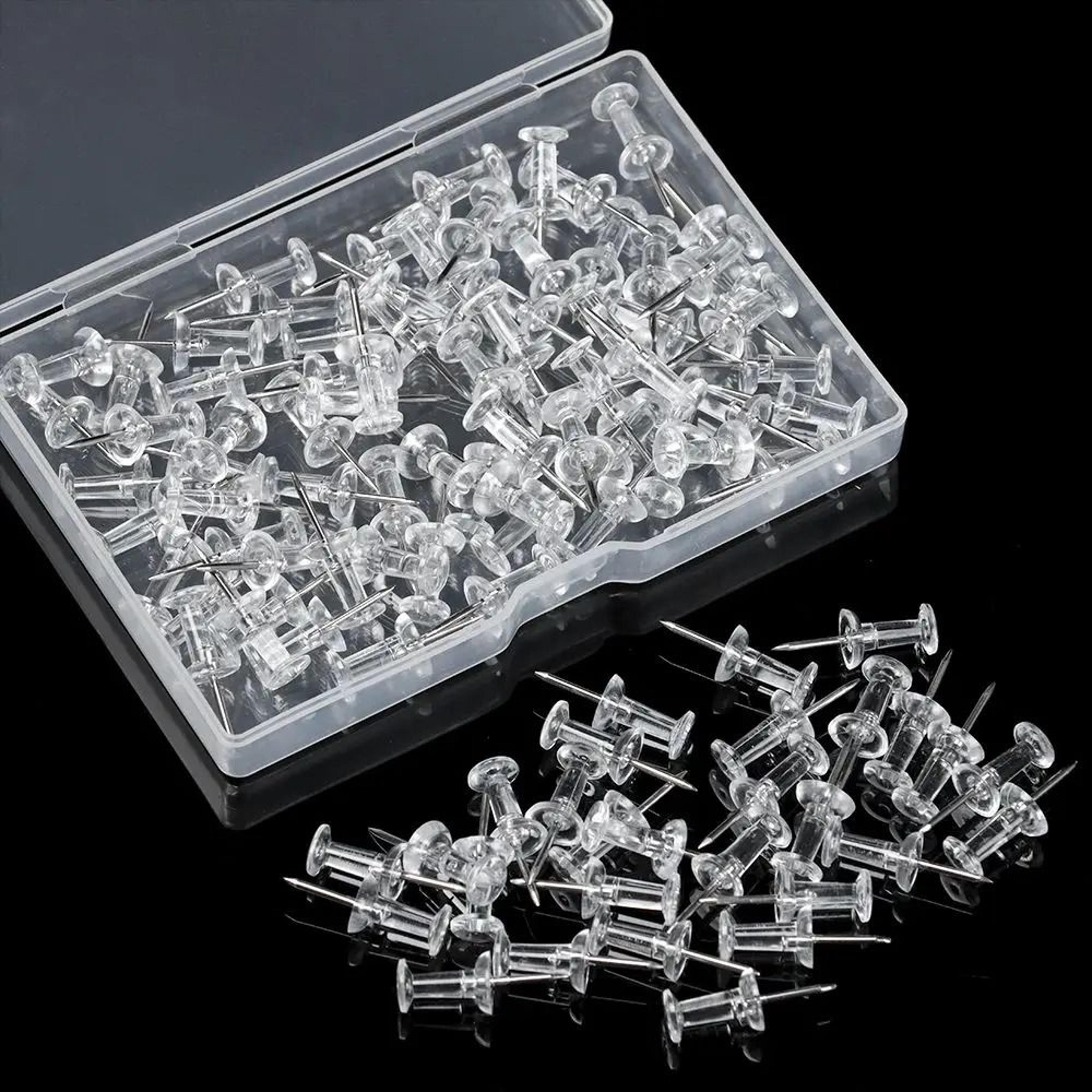 100 Piece Clear Push Pins For Office School And Cork Boards 5