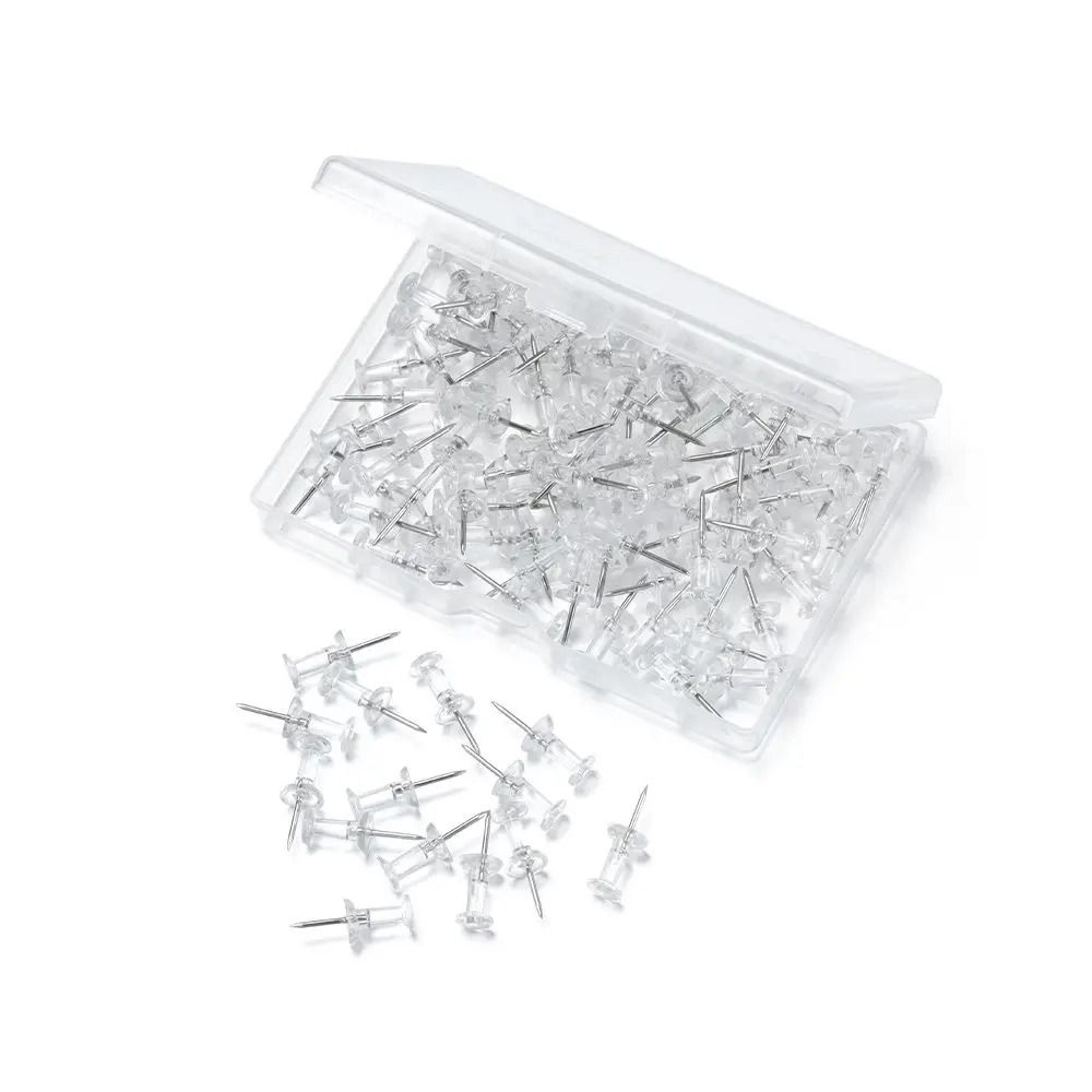 100 Piece Clear Push Pins For Office School And Cork Boards 2