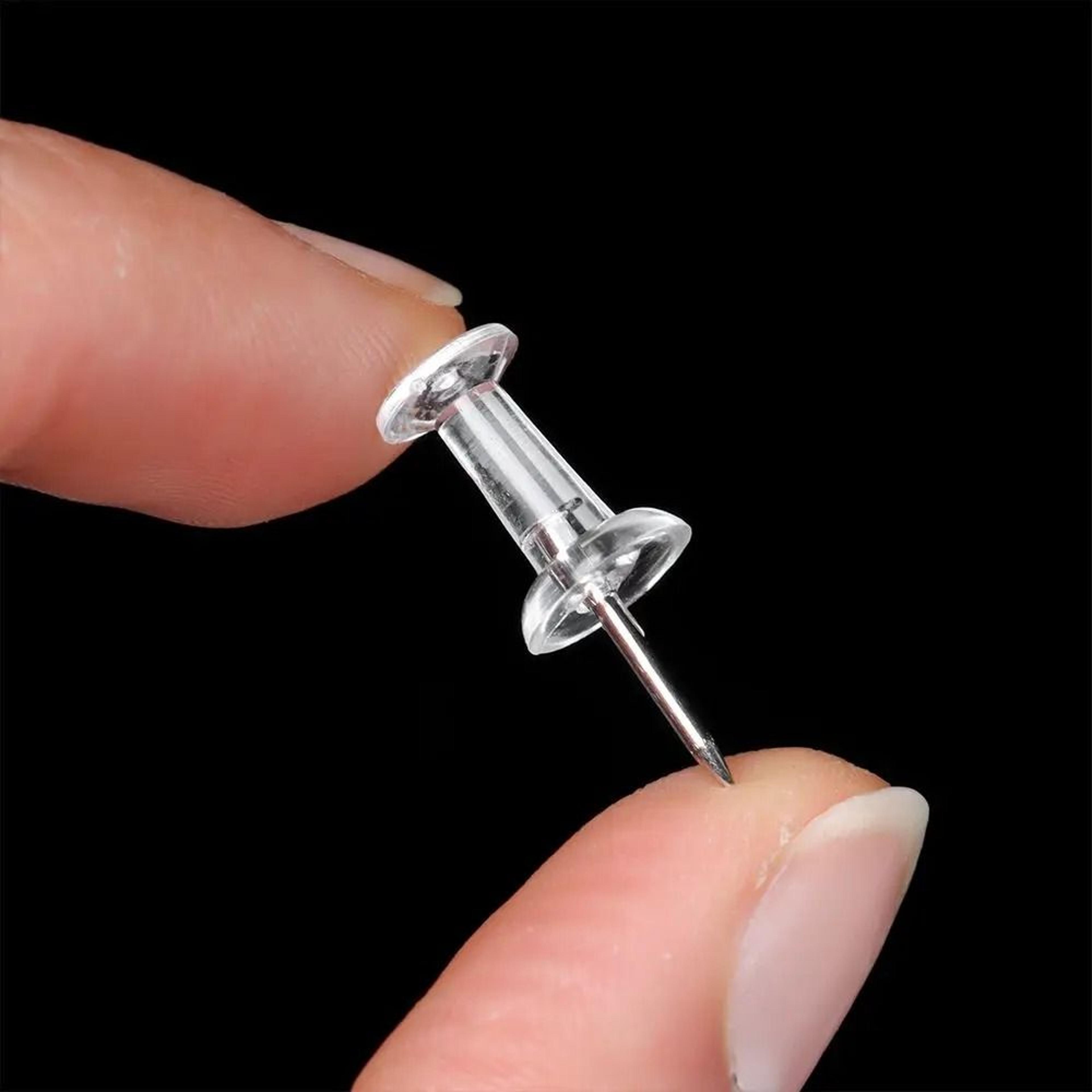 100 Piece Clear Push Pins For Office School And Cork Boards 4
