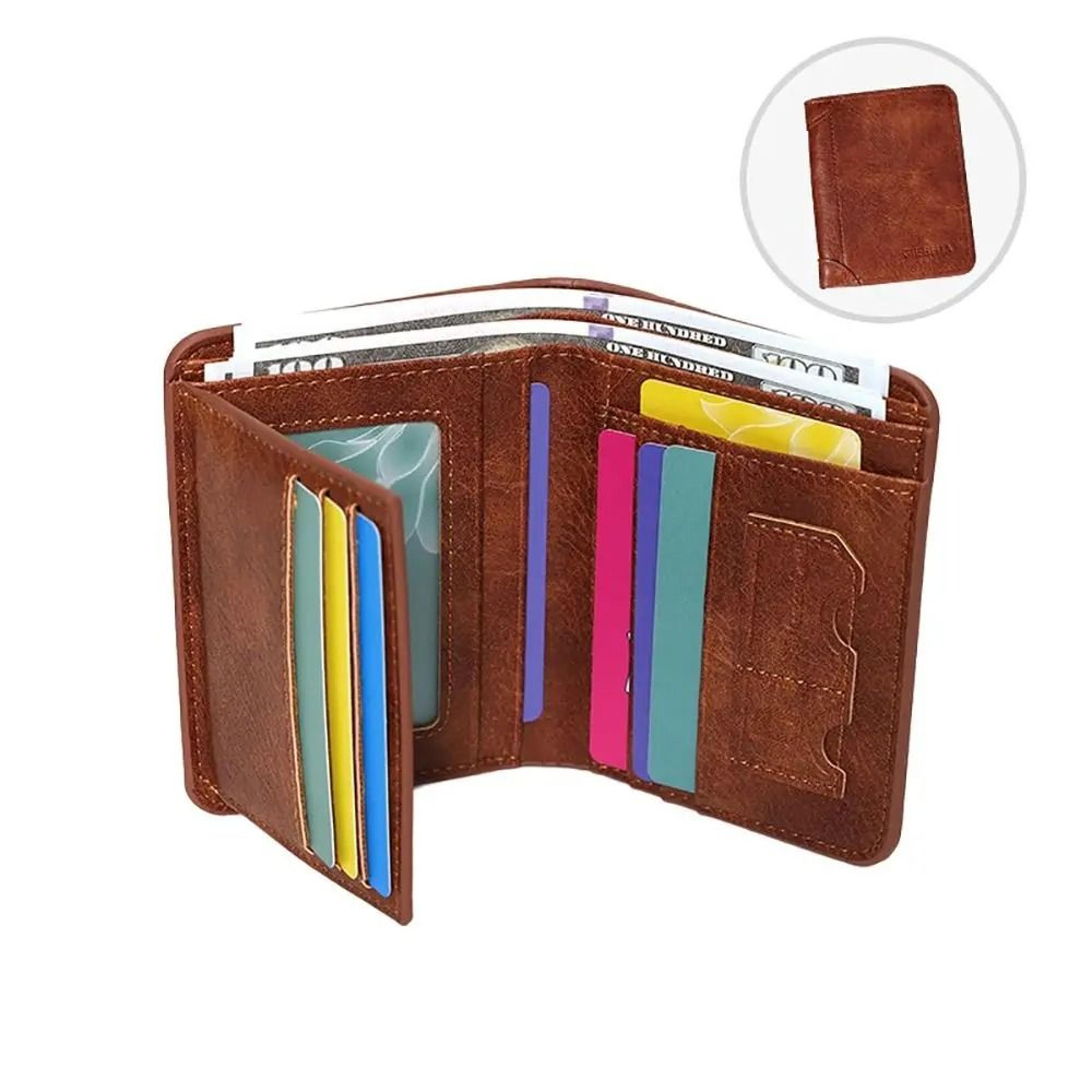 Vintage Mens RFID Blocking Trifold Wallet 6