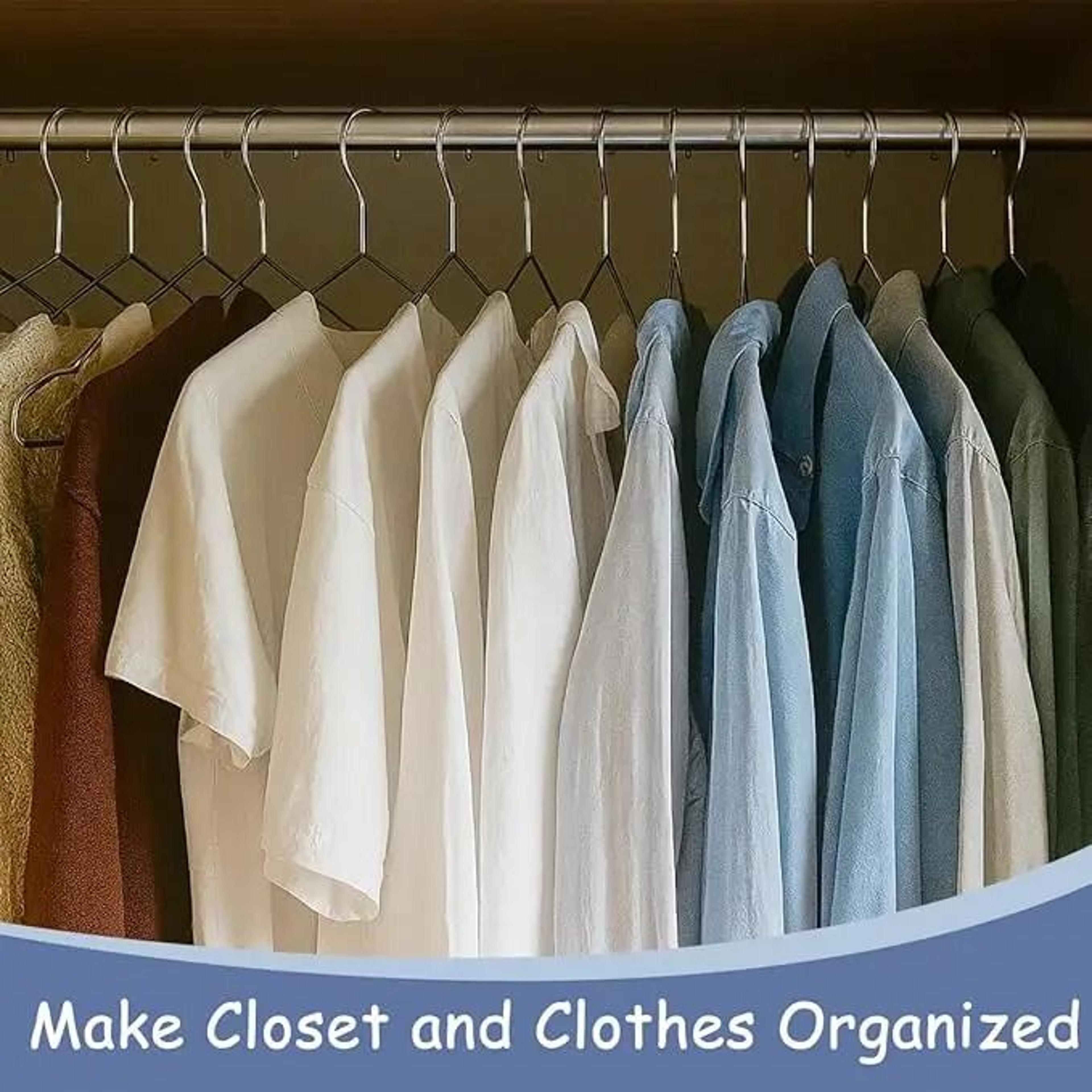 Ultra Thin Stainless Steel Clothes Hangers For Space Saving Wardrobes 4