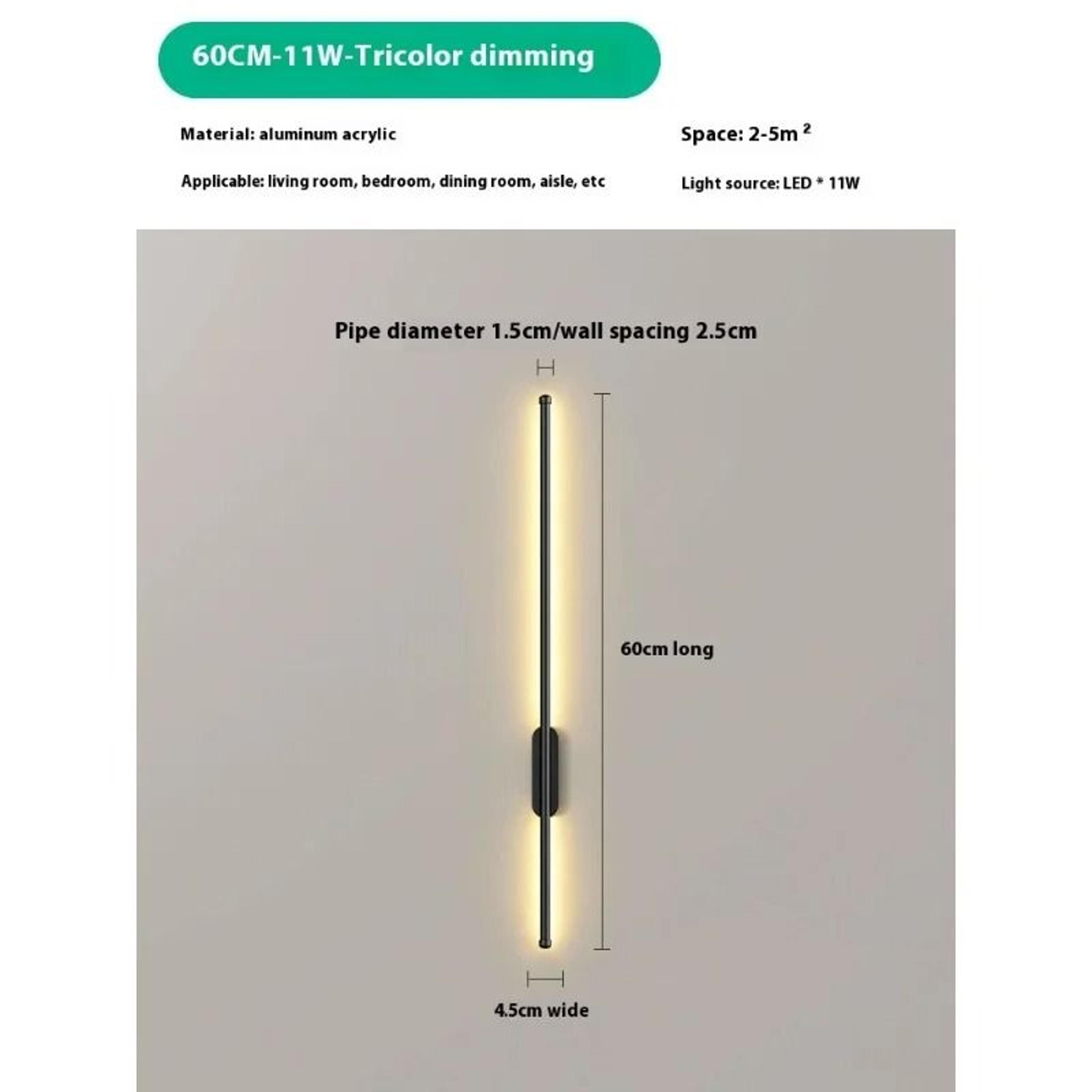 USB Rechargeable LED Wall Lamp With Remote Control And Tricolor Dimming 2