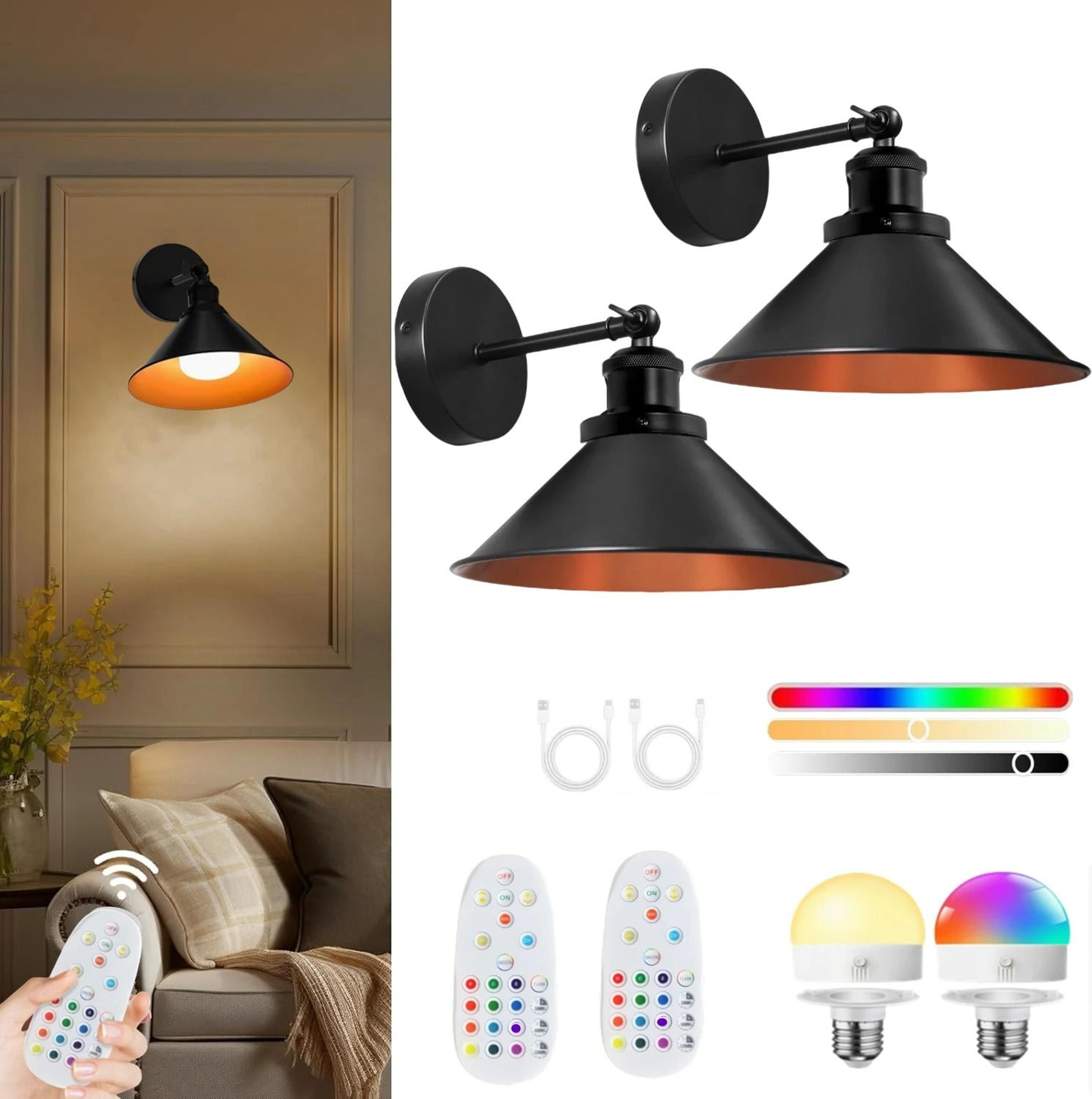 Rechargeable Wireless Wall Light With 15 Color Detachable Bulb 2