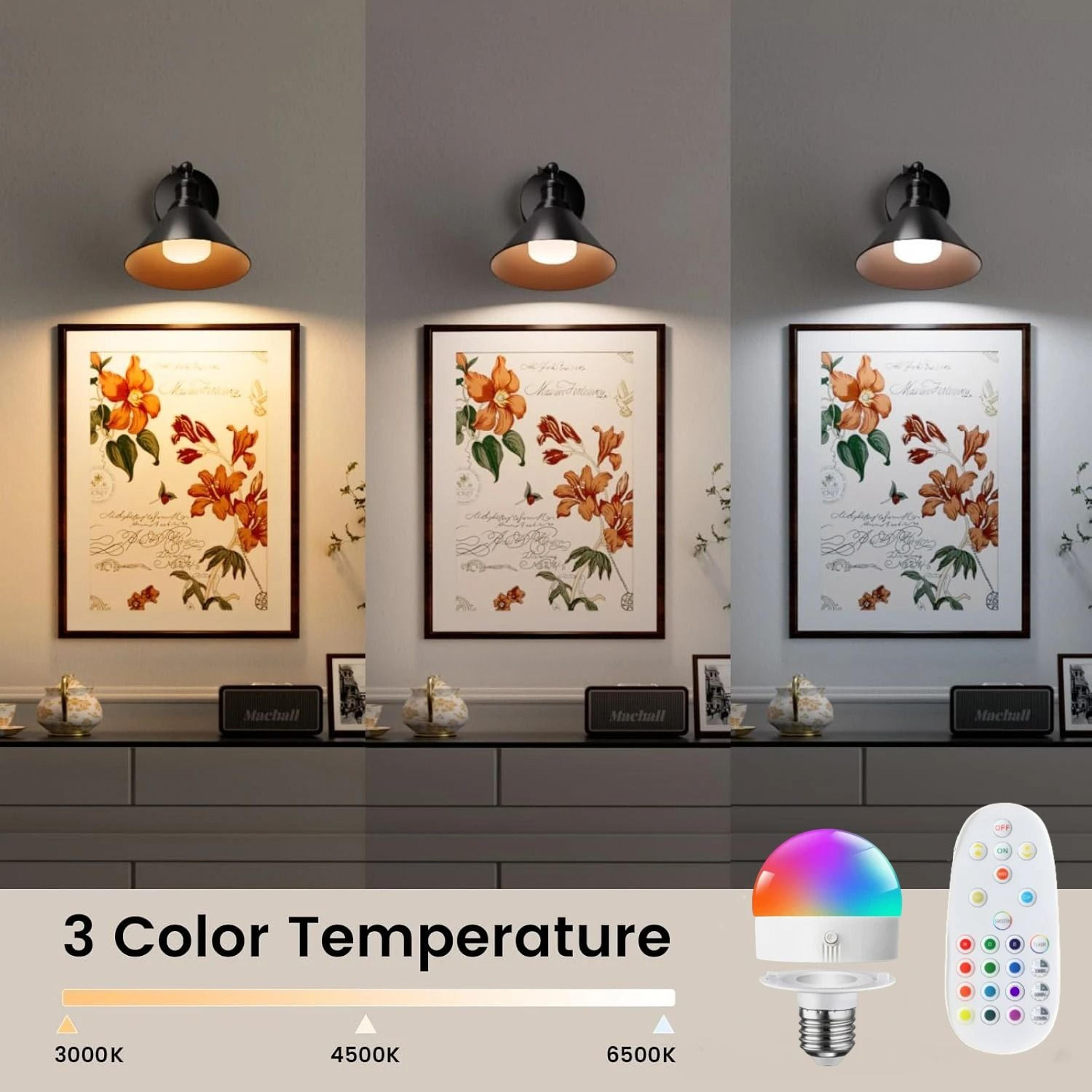Rechargeable Wireless Wall Light With 15 Color Detachable Bulb 8