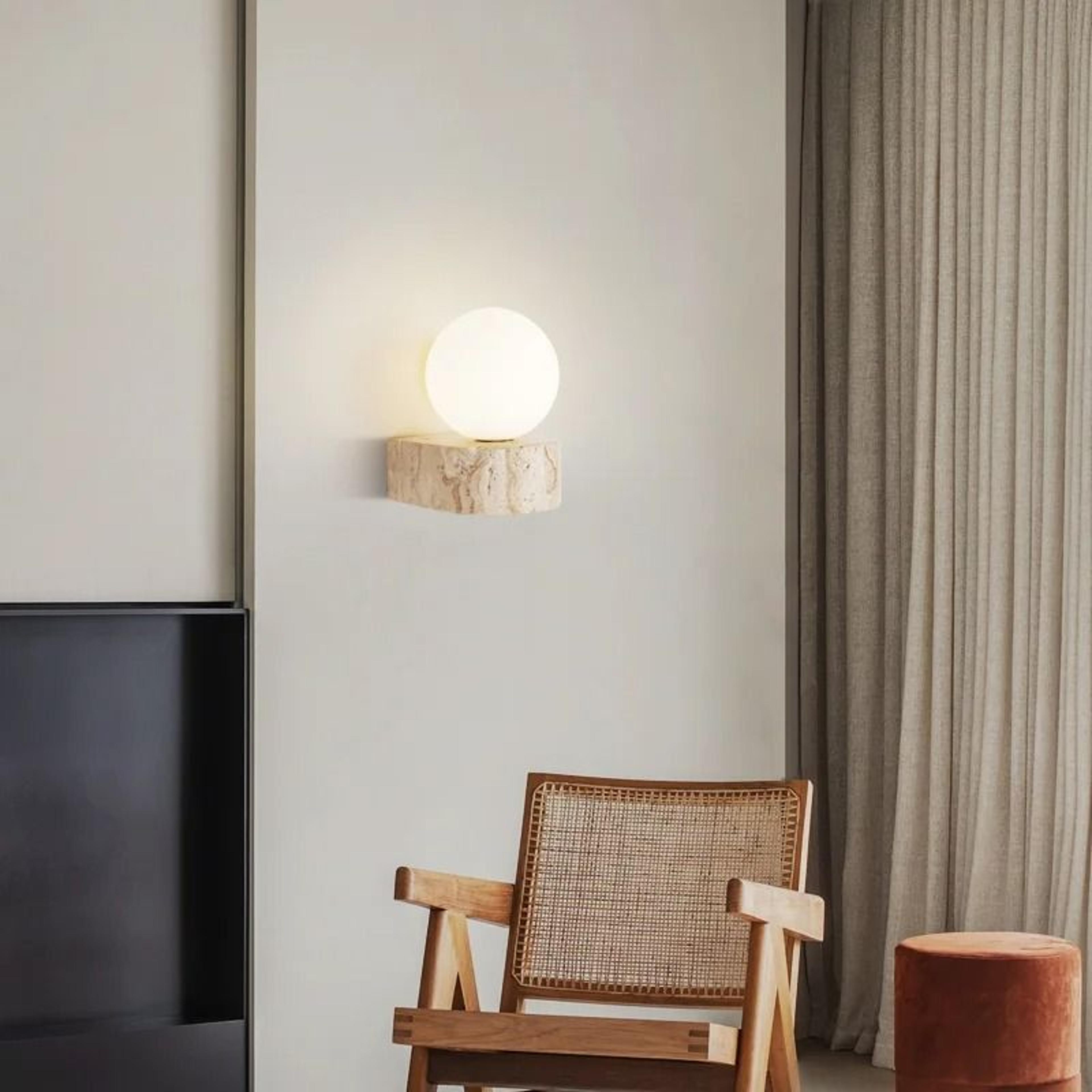 Japanese Retro Glass LED Wall Sconce Warm Bedside Light 5