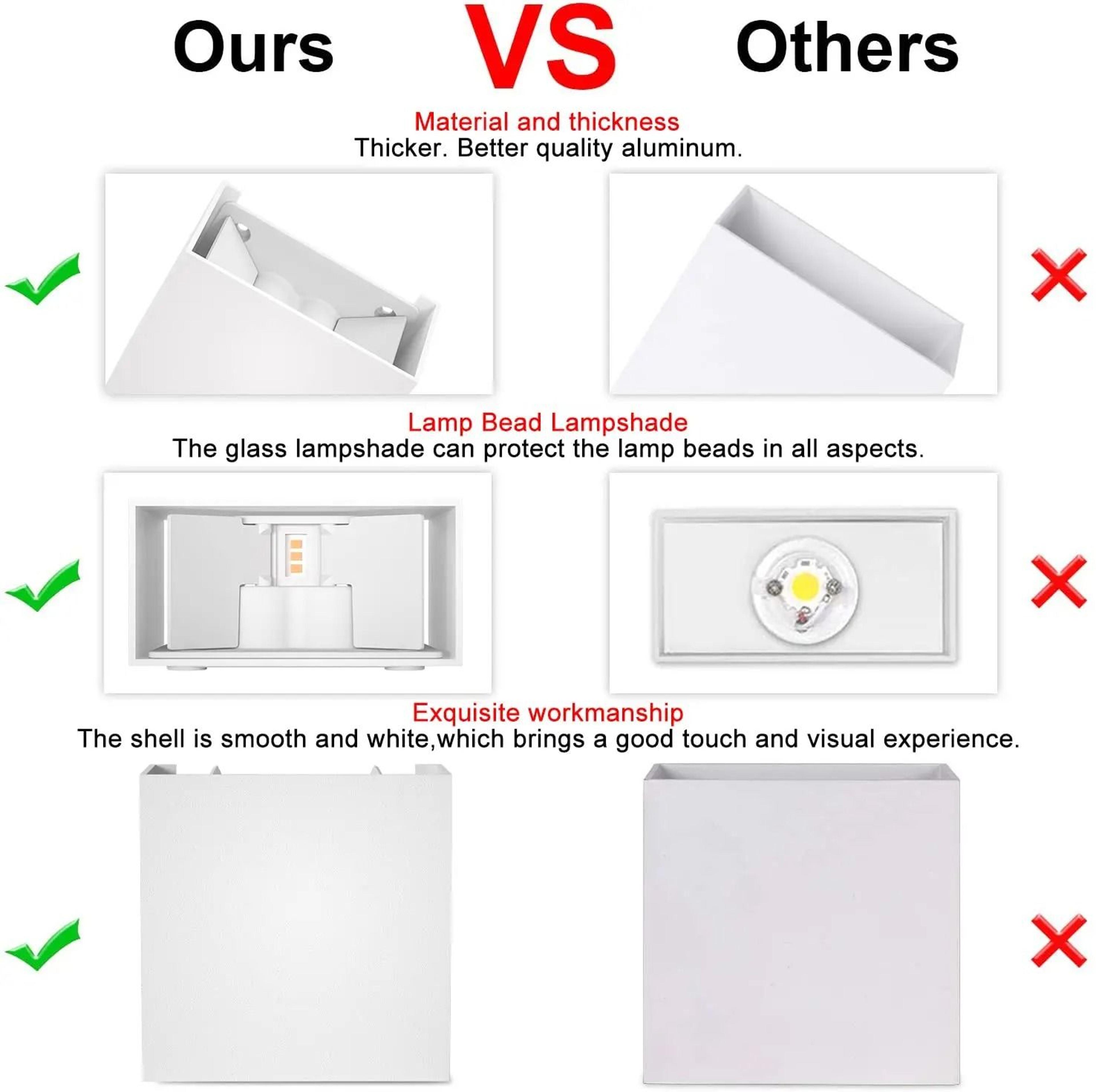 Modern 6W LED Up Down Wall Light IP65 Adjustable Sconce 6