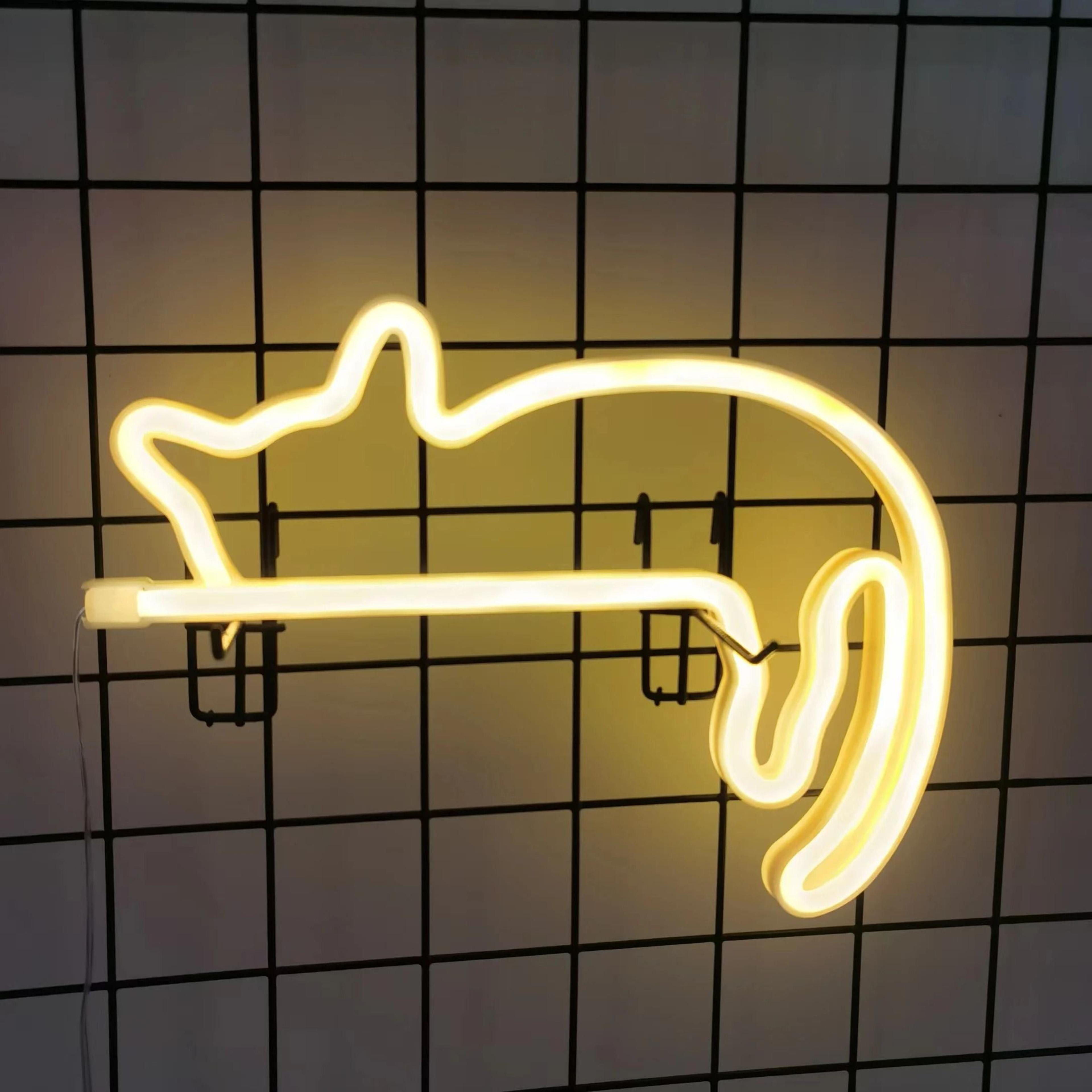 Cute Cat Neon Light LED Bedroom Wall Decor 4