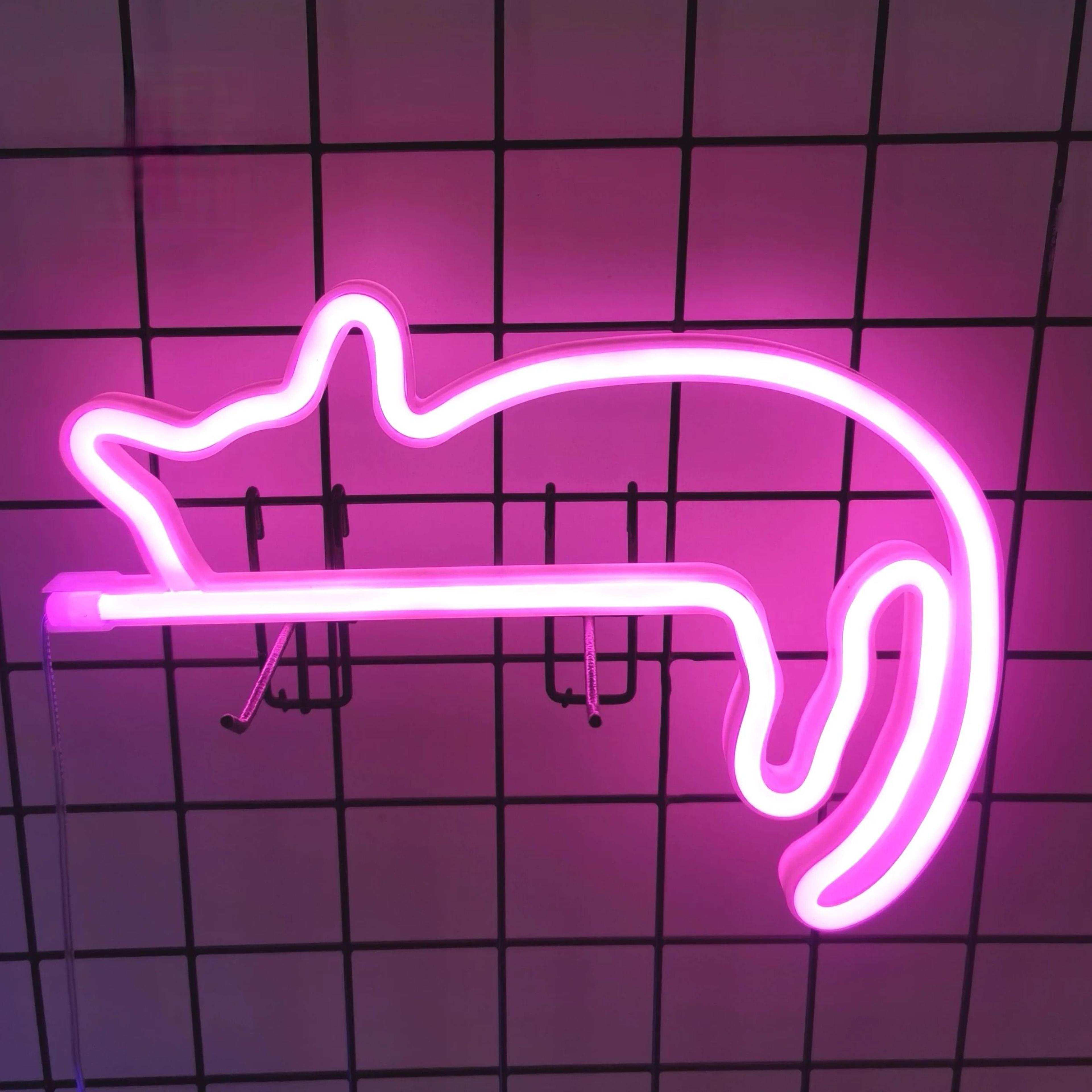 Cute Cat Neon Light LED Bedroom Wall Decor 5