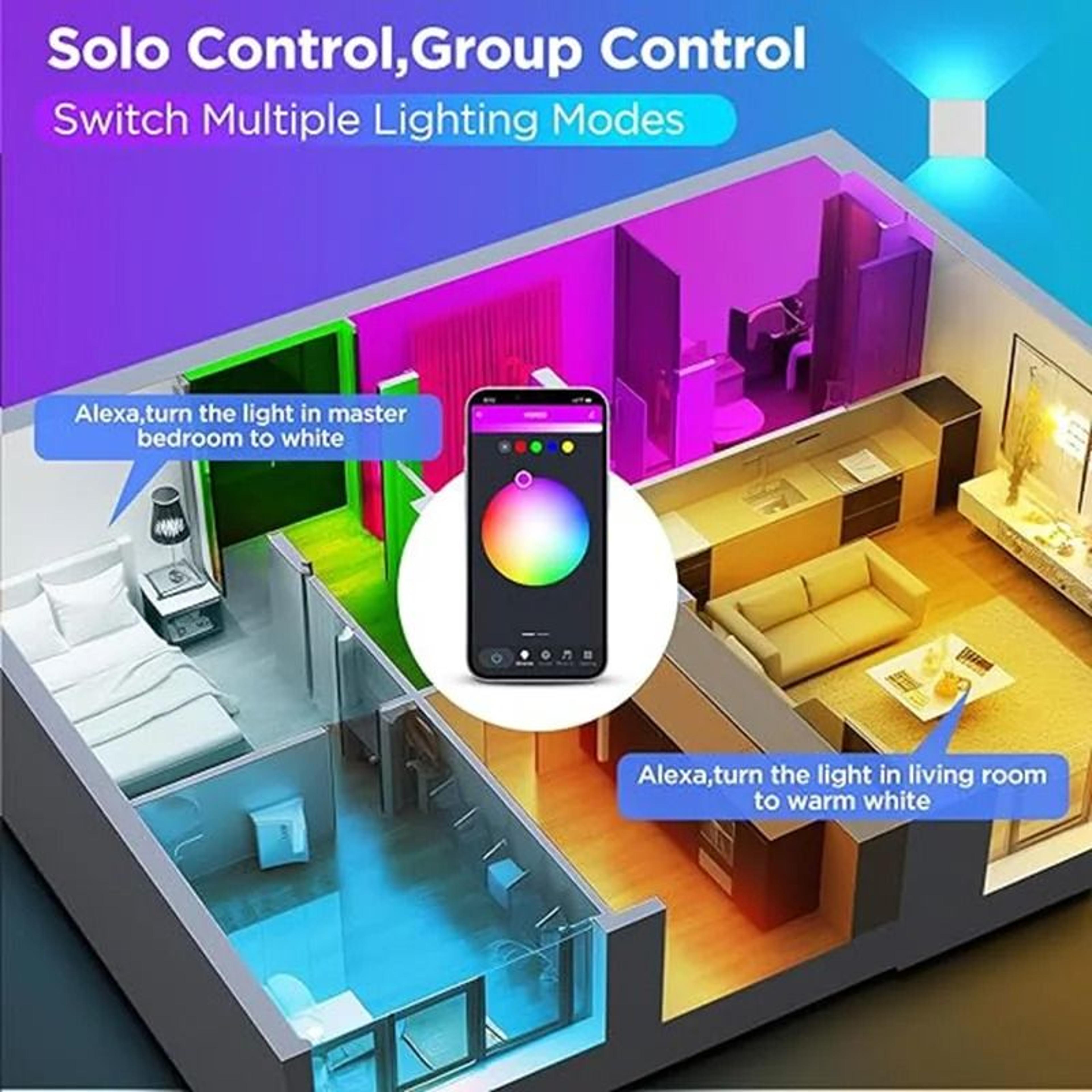 Smart RGB Cube Wall Light Adjustable Up Down LED Sconce 5