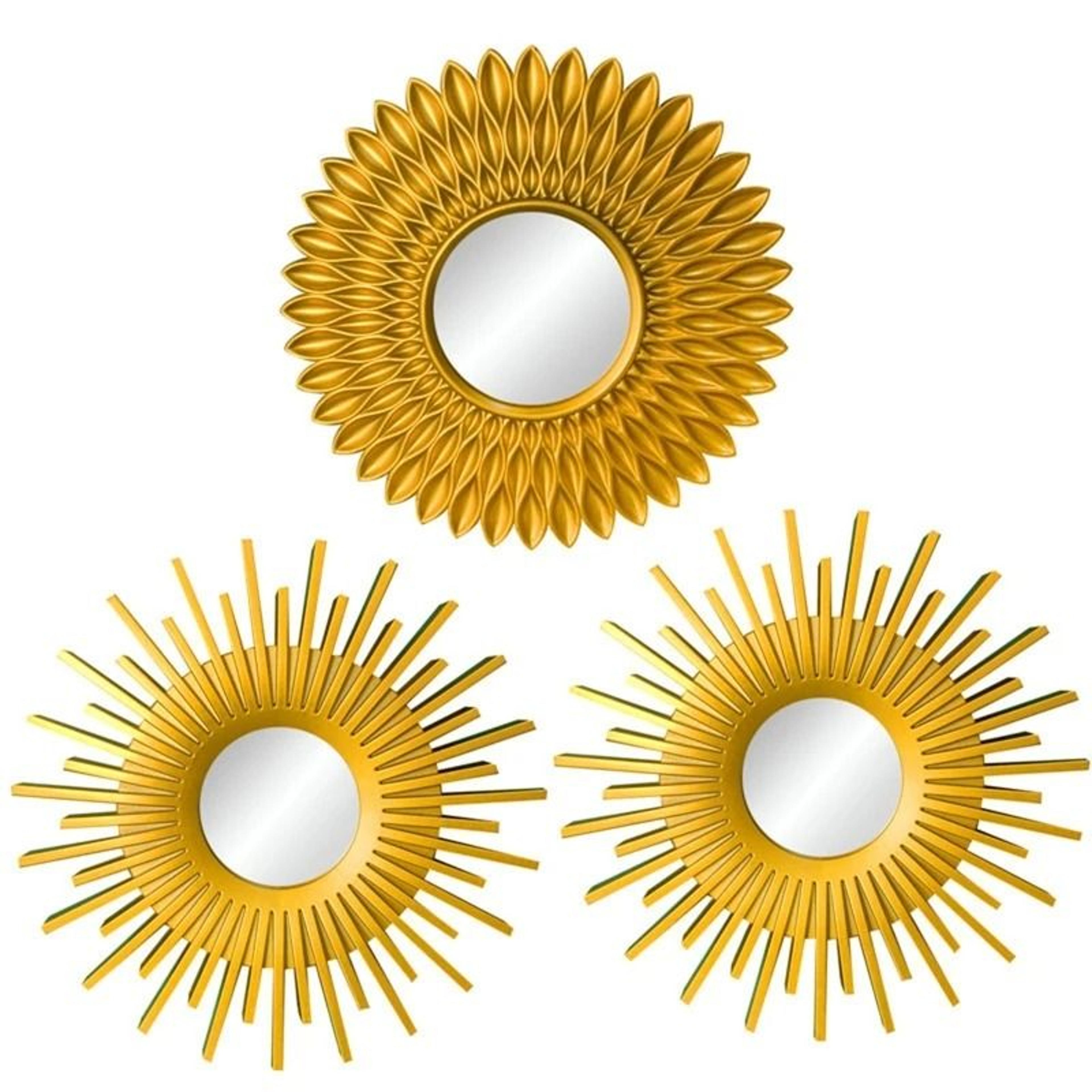 Elegant Gold Round Wall Mirror Set Decorative Hanging Mirrors For Home 8