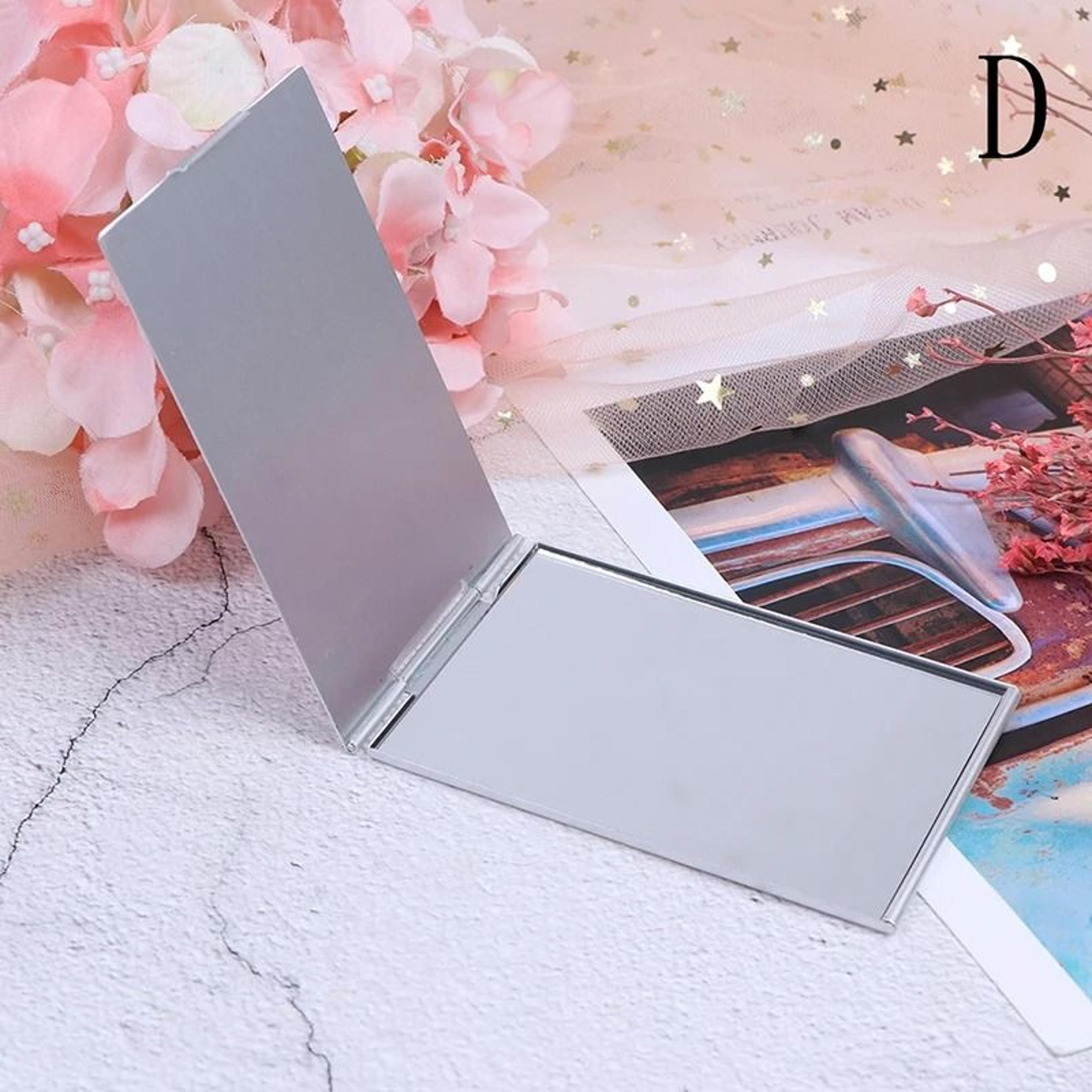 Portable Stainless Steel Pocket Mirror Folding Compact Makeup Travel Beauty Mirror 14