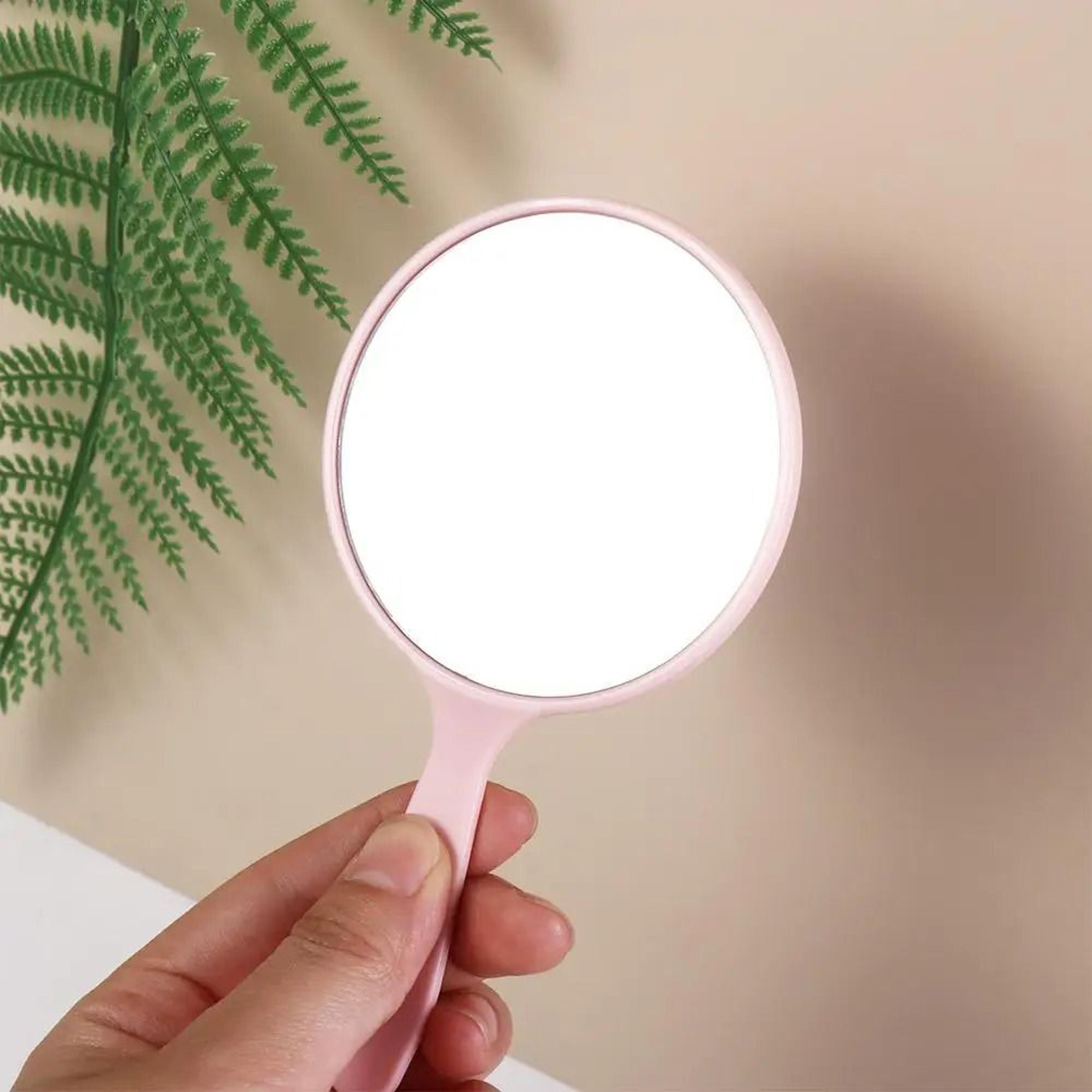 Durable Round Handheld Makeup Mirror Portable Anti Fall Beauty Vanity Mirror 12