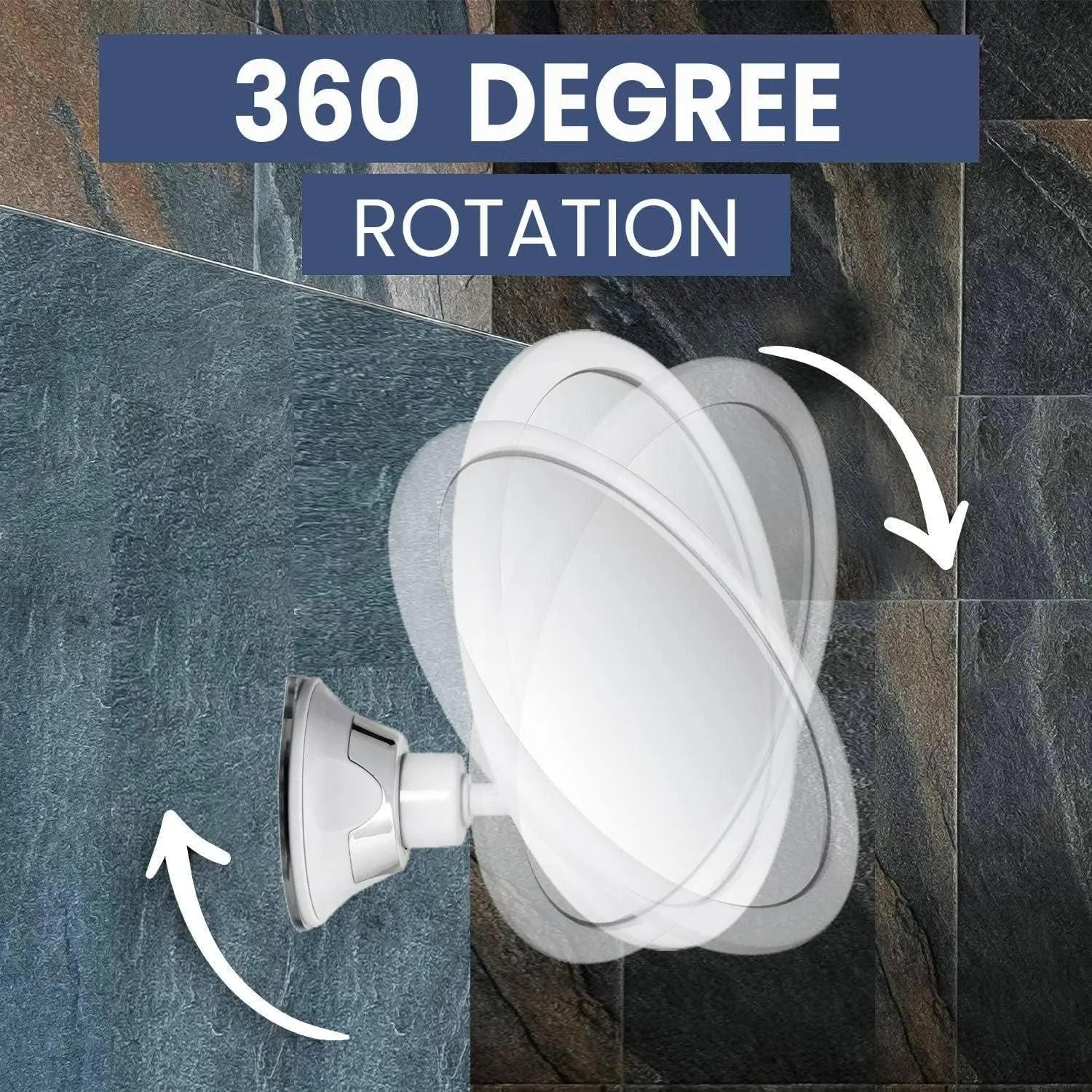 360 Swivel Fogless Shower Mirror Suction Cup Bathroom Shaving Makeup Mirror 4