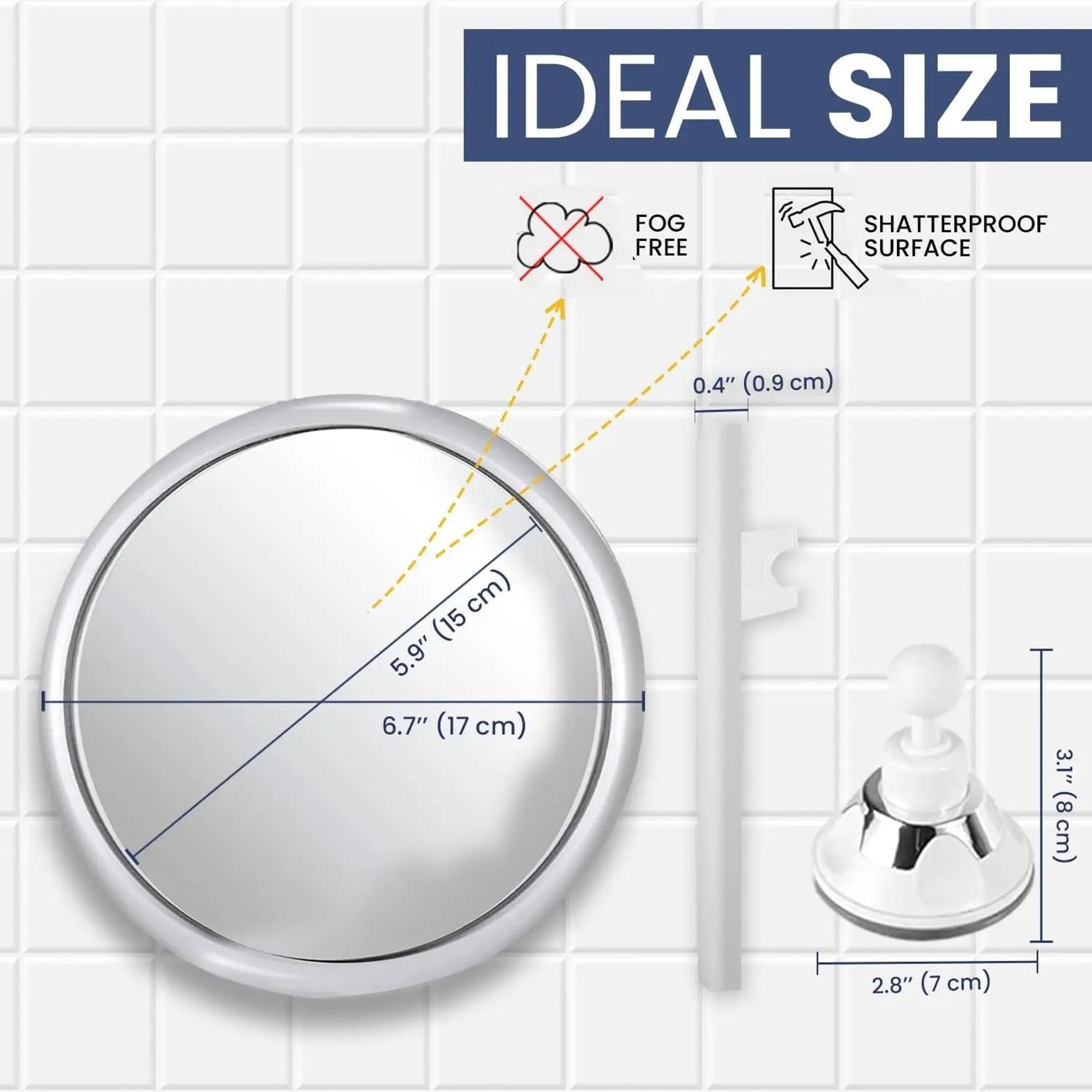 360 Swivel Fogless Shower Mirror Suction Cup Bathroom Shaving Makeup Mirror 2