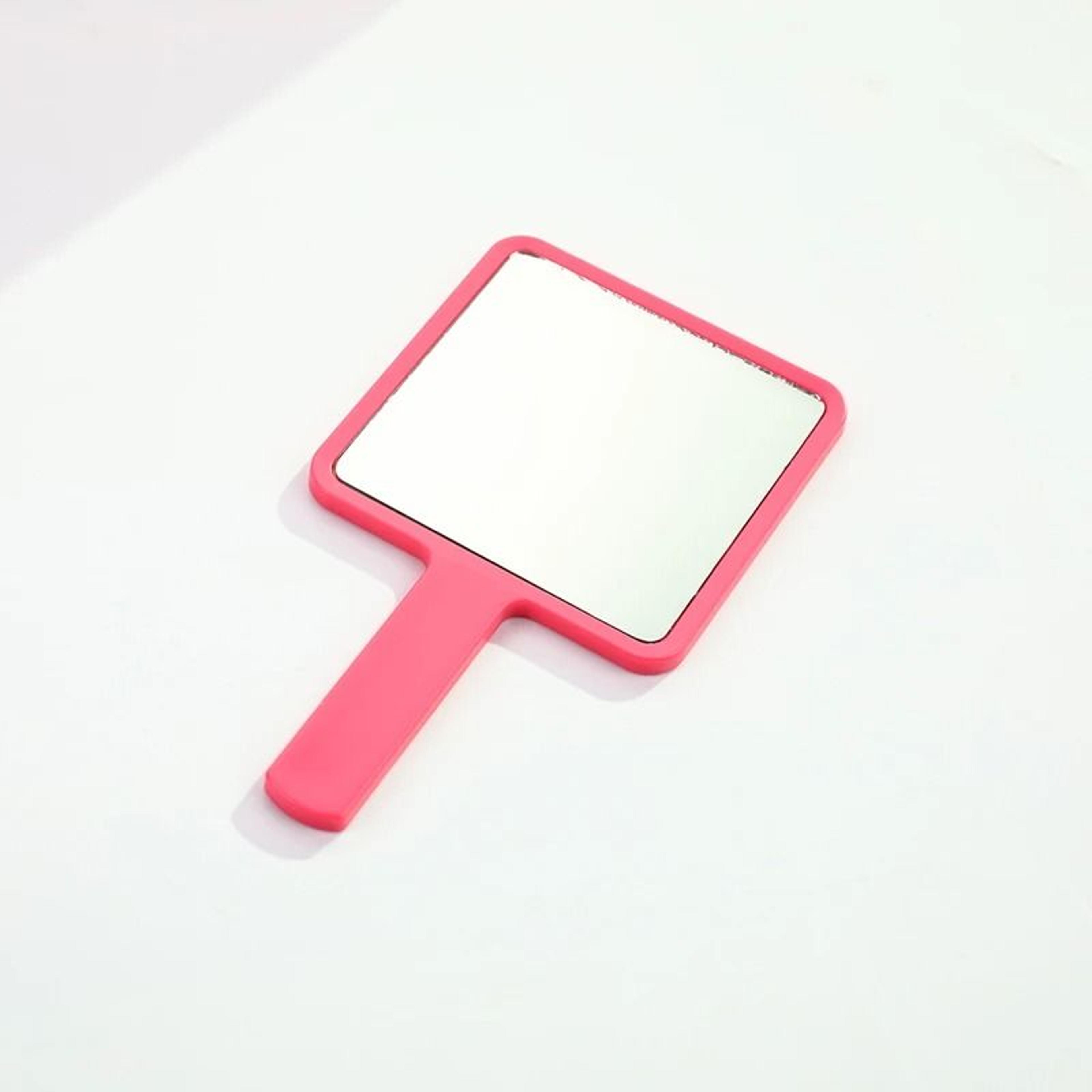 Square Handheld Makeup Mirror Portable Vanity Mirror With Comfortable Handle 3