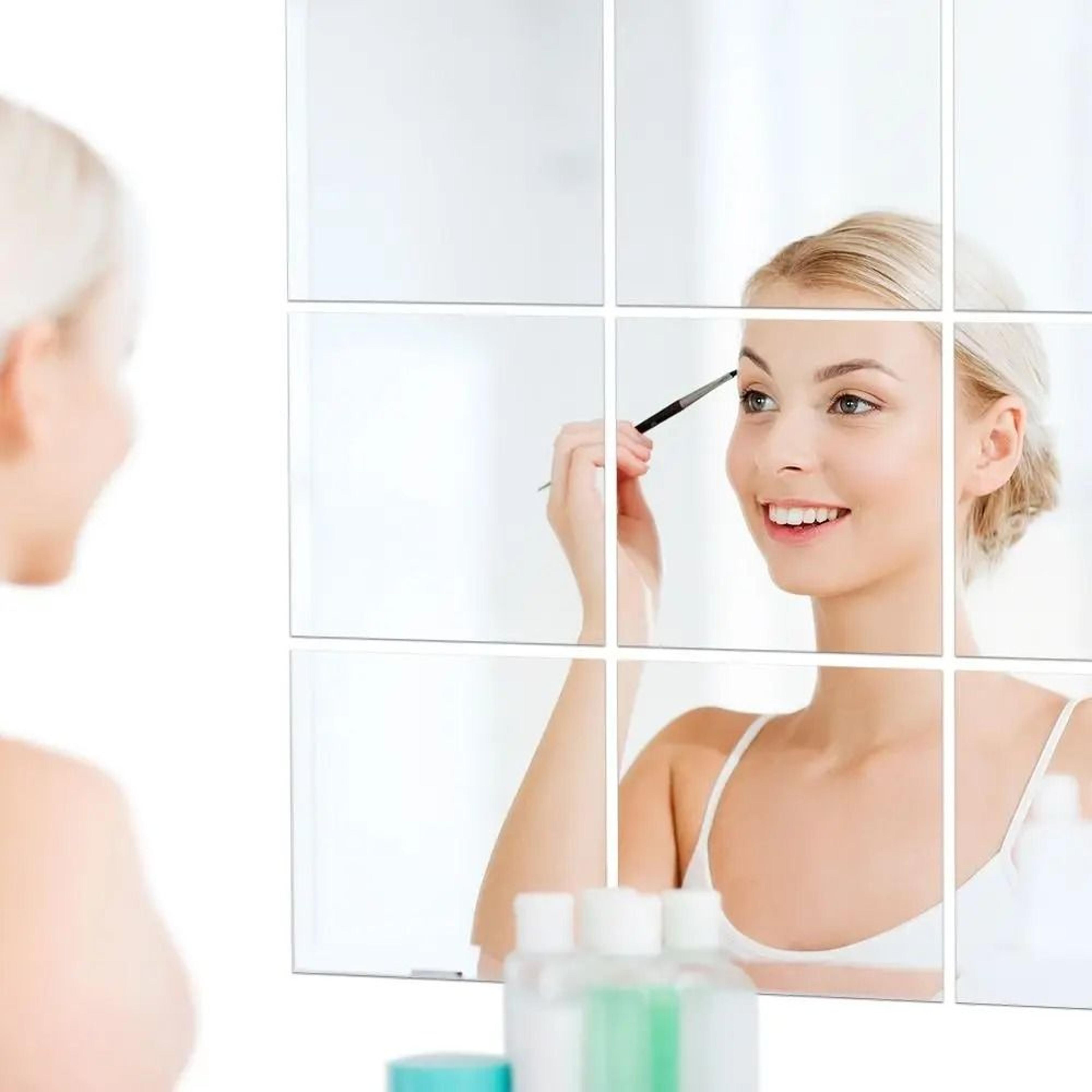 Flexible Mirror Sheets Cuttable Self Adhesive Non Glass Wall Mirrors 16
