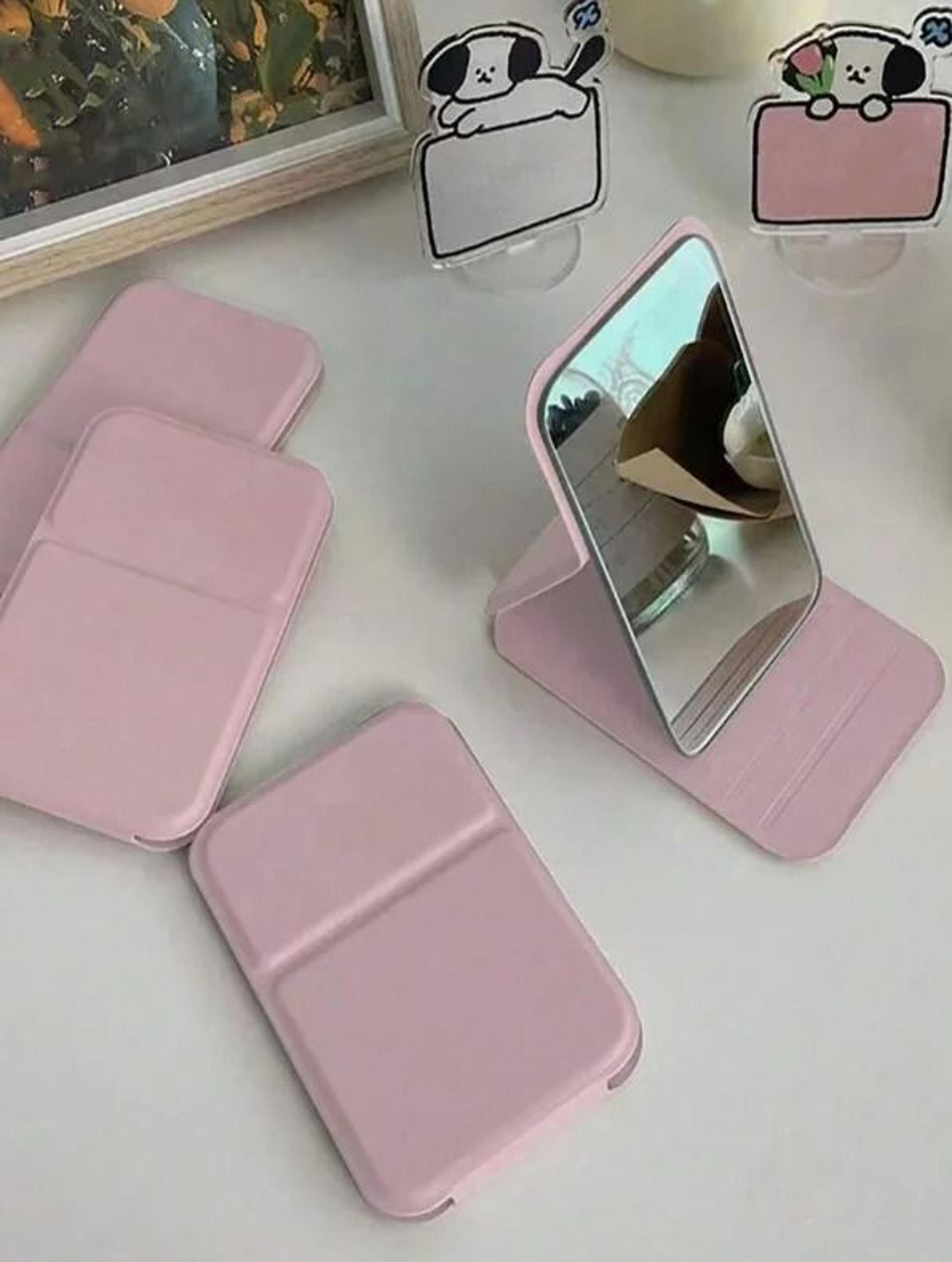 PU Leather Folding Makeup Mirror Portable Compact Travel Vanity Mirror 9