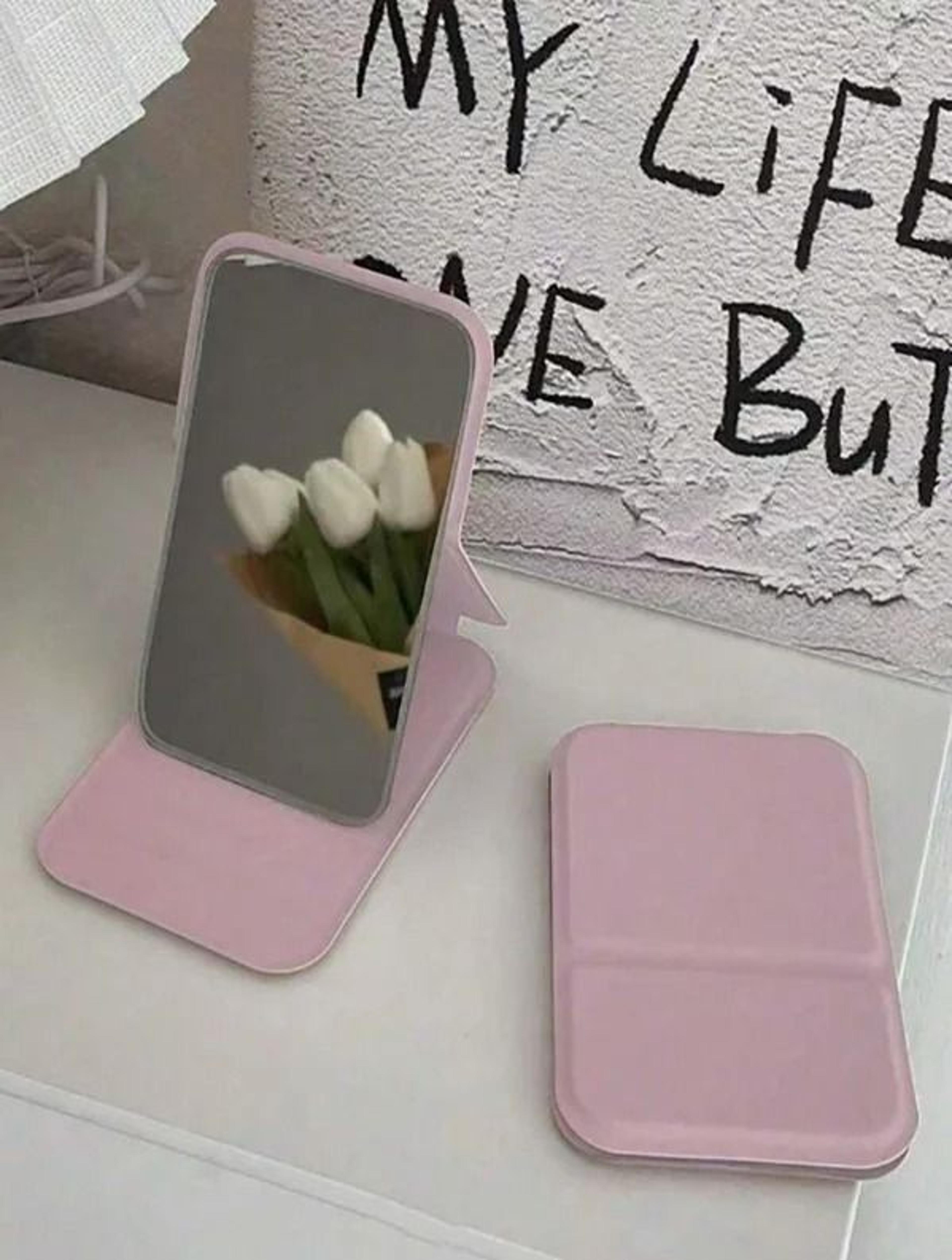 PU Leather Folding Makeup Mirror Portable Compact Travel Vanity Mirror 8