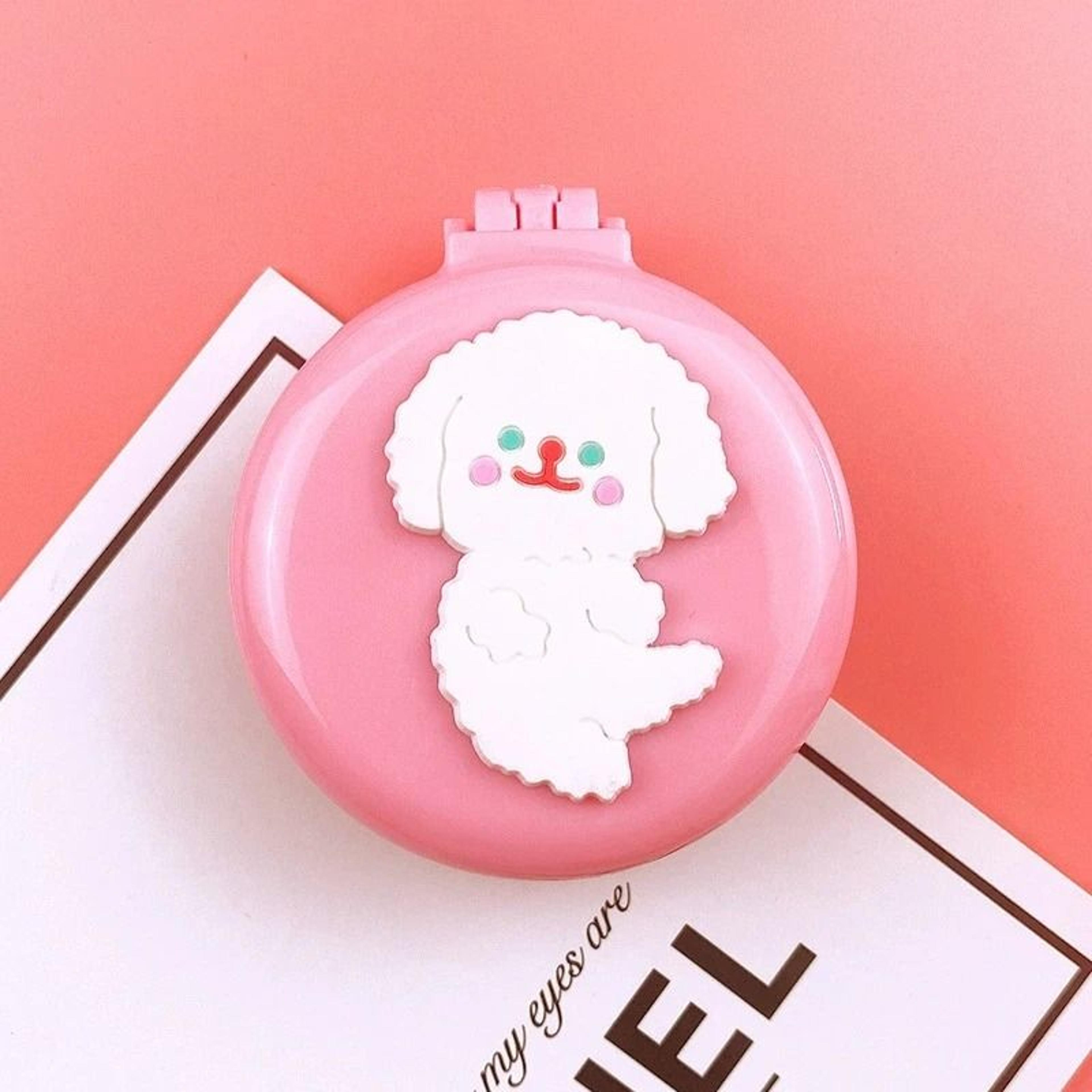 Heart Mirror Comb Set Portable Folding Air Cushion Travel Brush 4