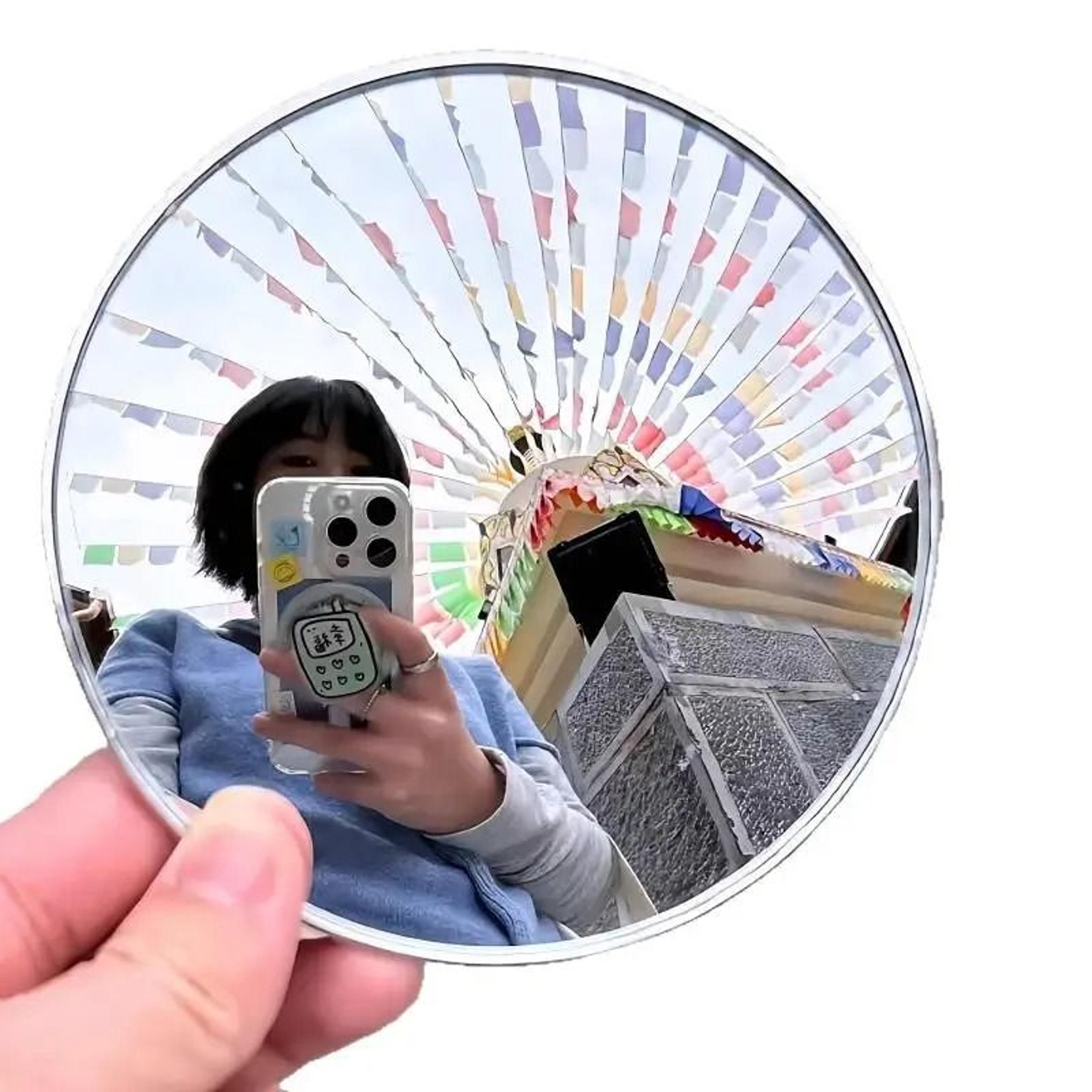 Portable Convex Selfie Mirror 5cm Handheld Photography Vlogging Travel Prop 1