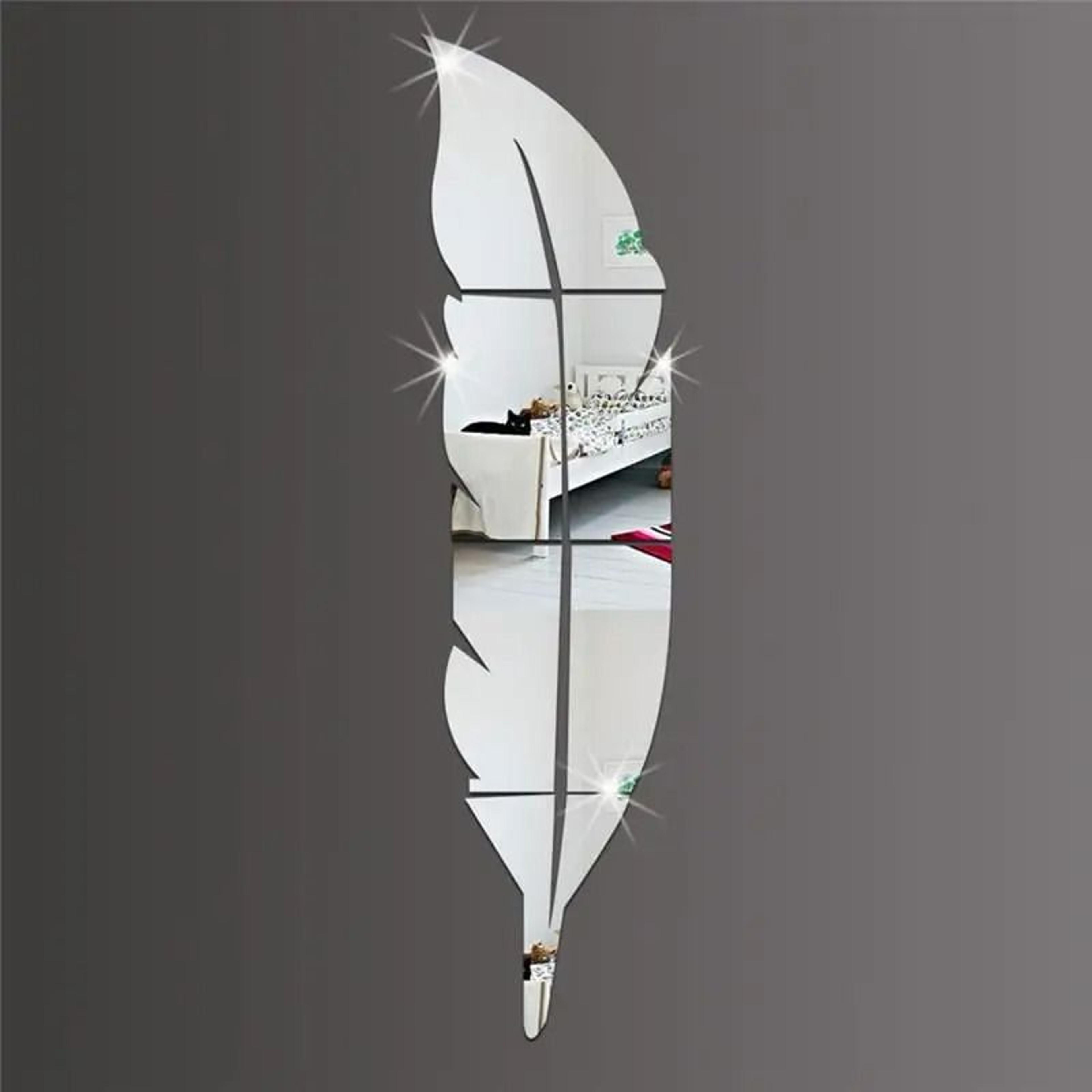 Silver Acrylic Mirror Sticker Peel And Stick Decorative Wall Mirror 3